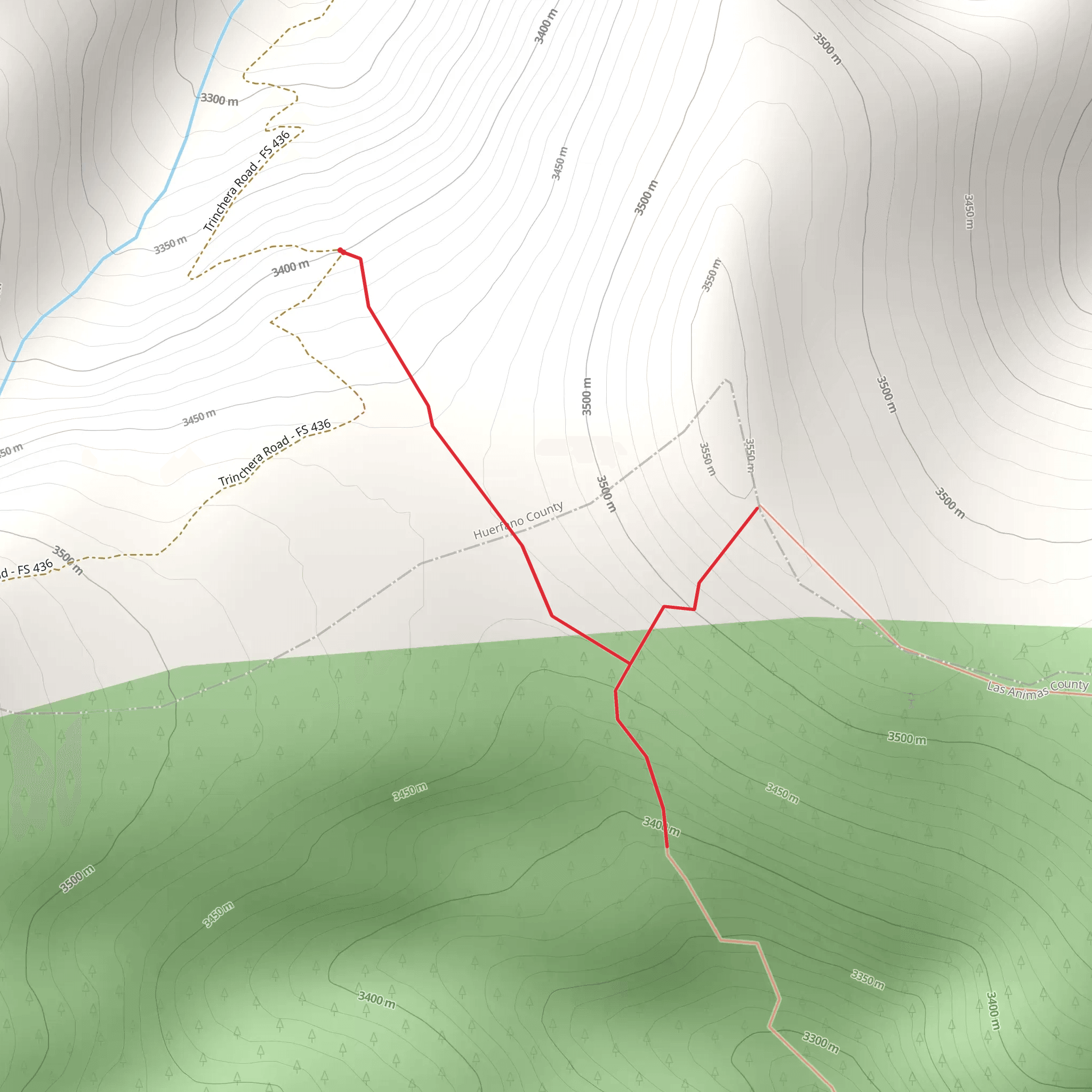 North Fork Out and Back mobile static map