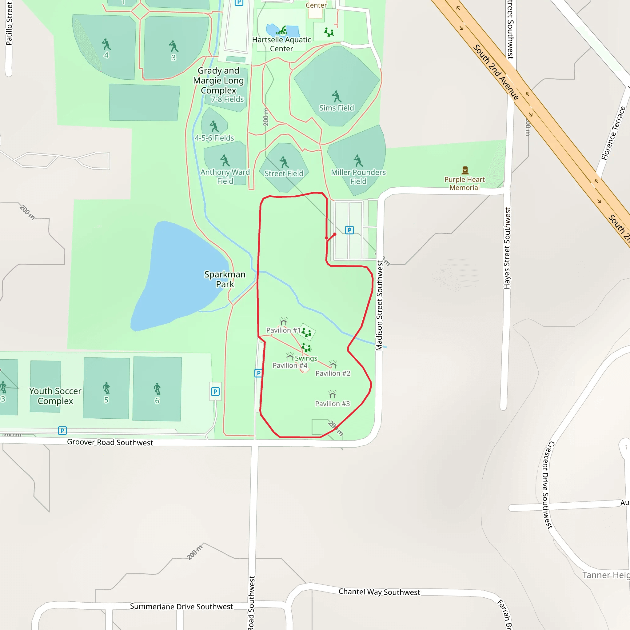 Sparkman Park Loop mobile static map