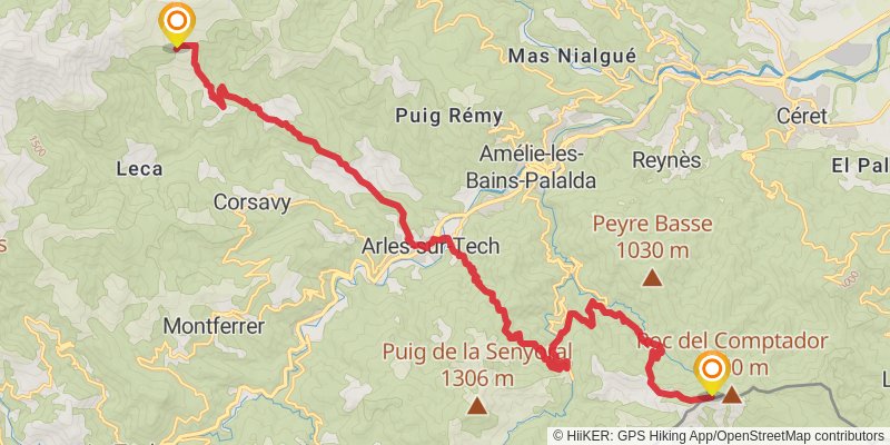 Haute Randonnée Pyrénéenne alt 13 Map