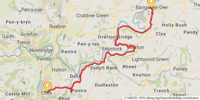 Prestatyn to Chirk stage 5 Map