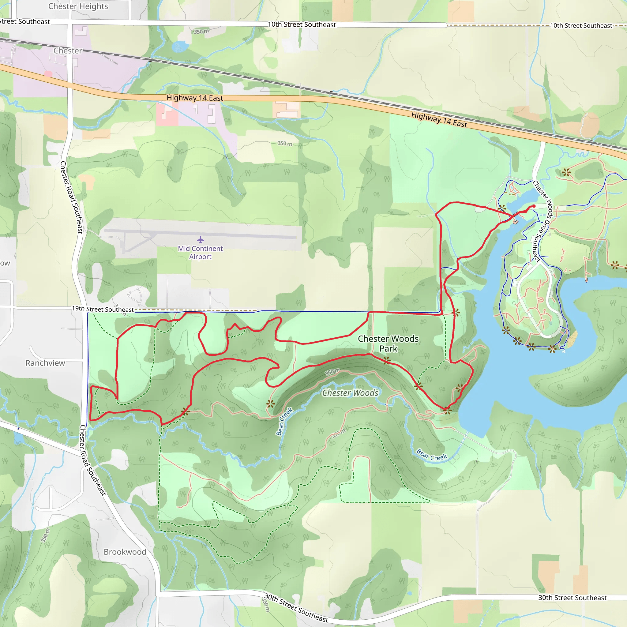 Chester Lake - Prairie Ridge Loop Trail mobile static map