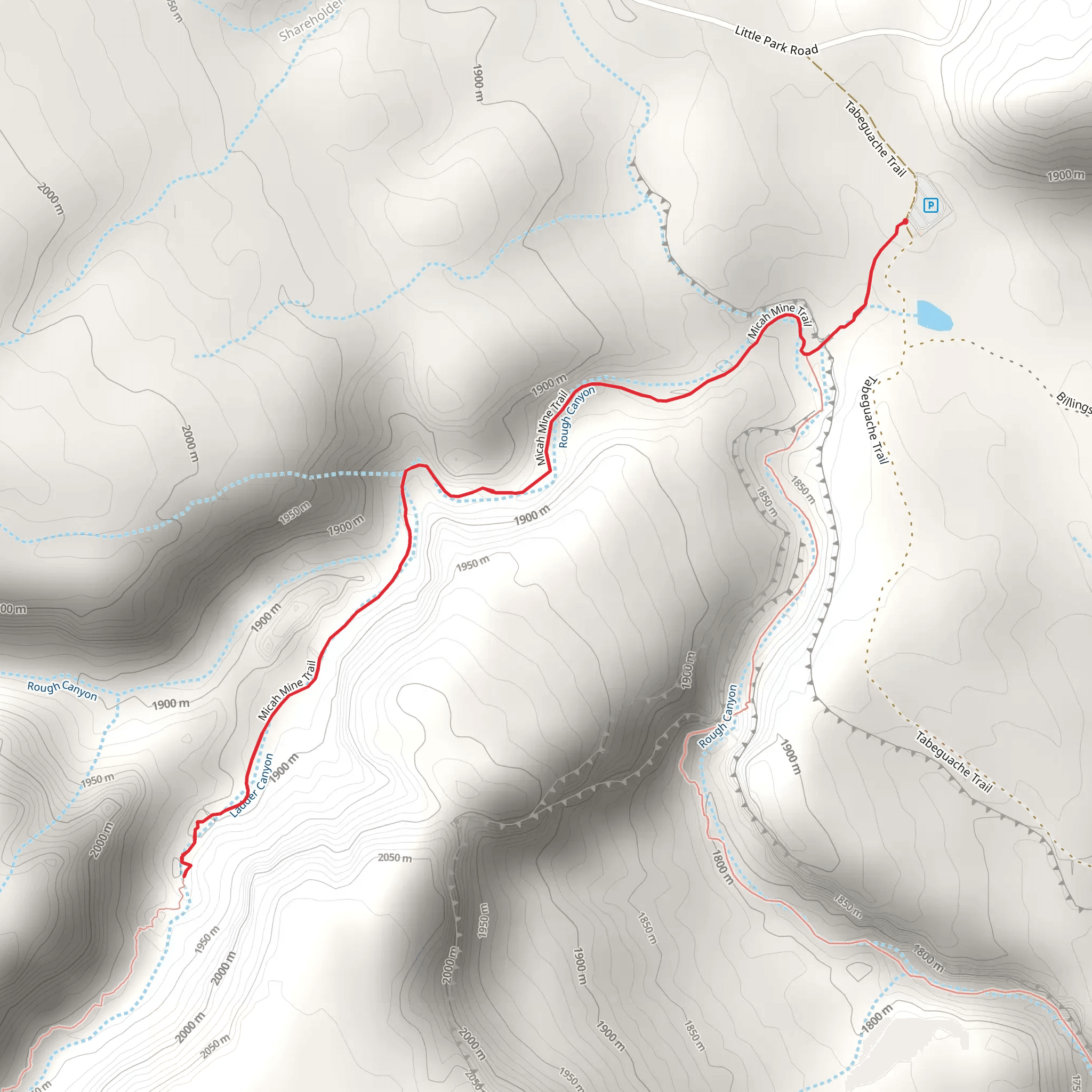 Micah Mine Trail mobile static map