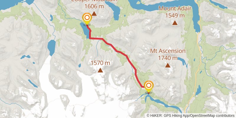 Russian Lakes Trail spur 2 Map
