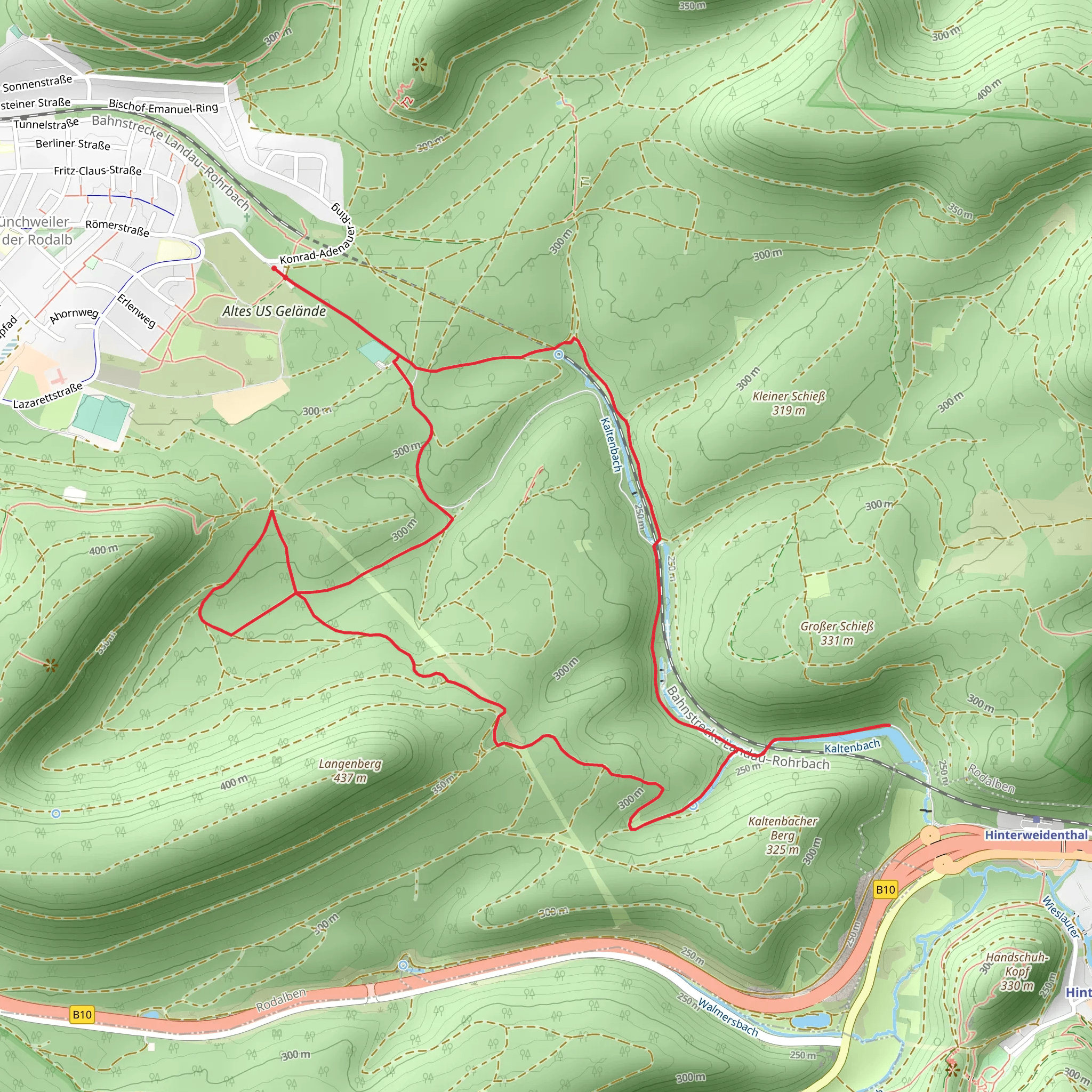 Kaltenbach Loop via Pfaelzerwald Weisser Punkt mobile static map