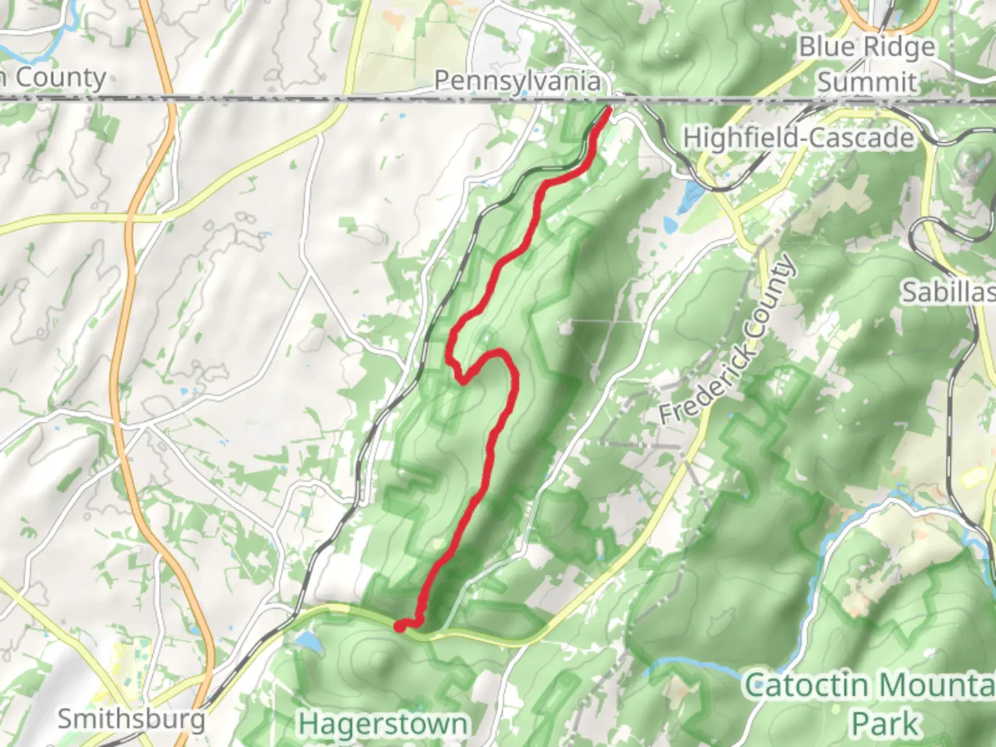 An image depicting the trail Appalachian Trail from Raven Rock Road and its surrounding area.