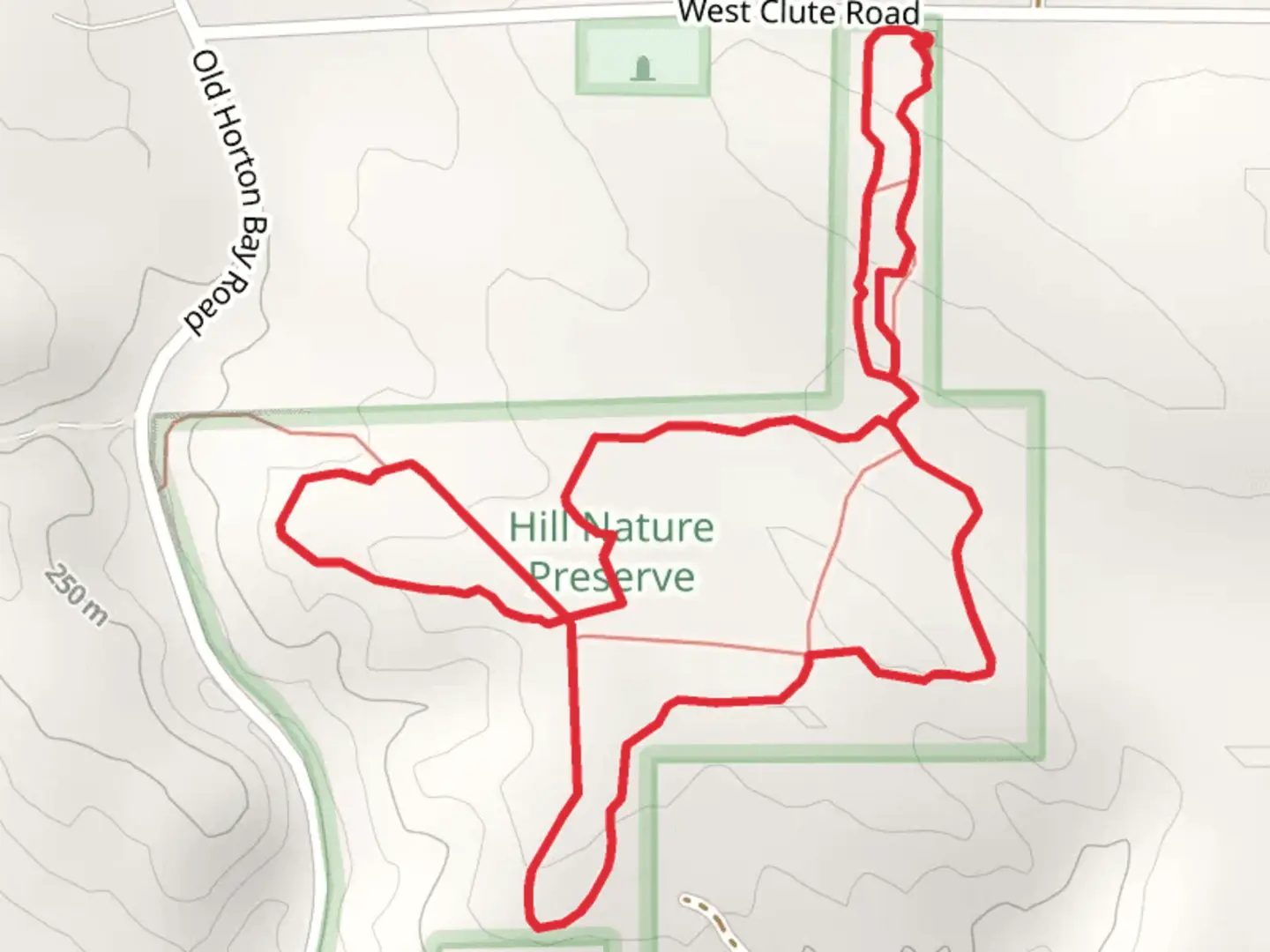 An image depicting the trail West Clute Road Loop - South and its surrounding area.