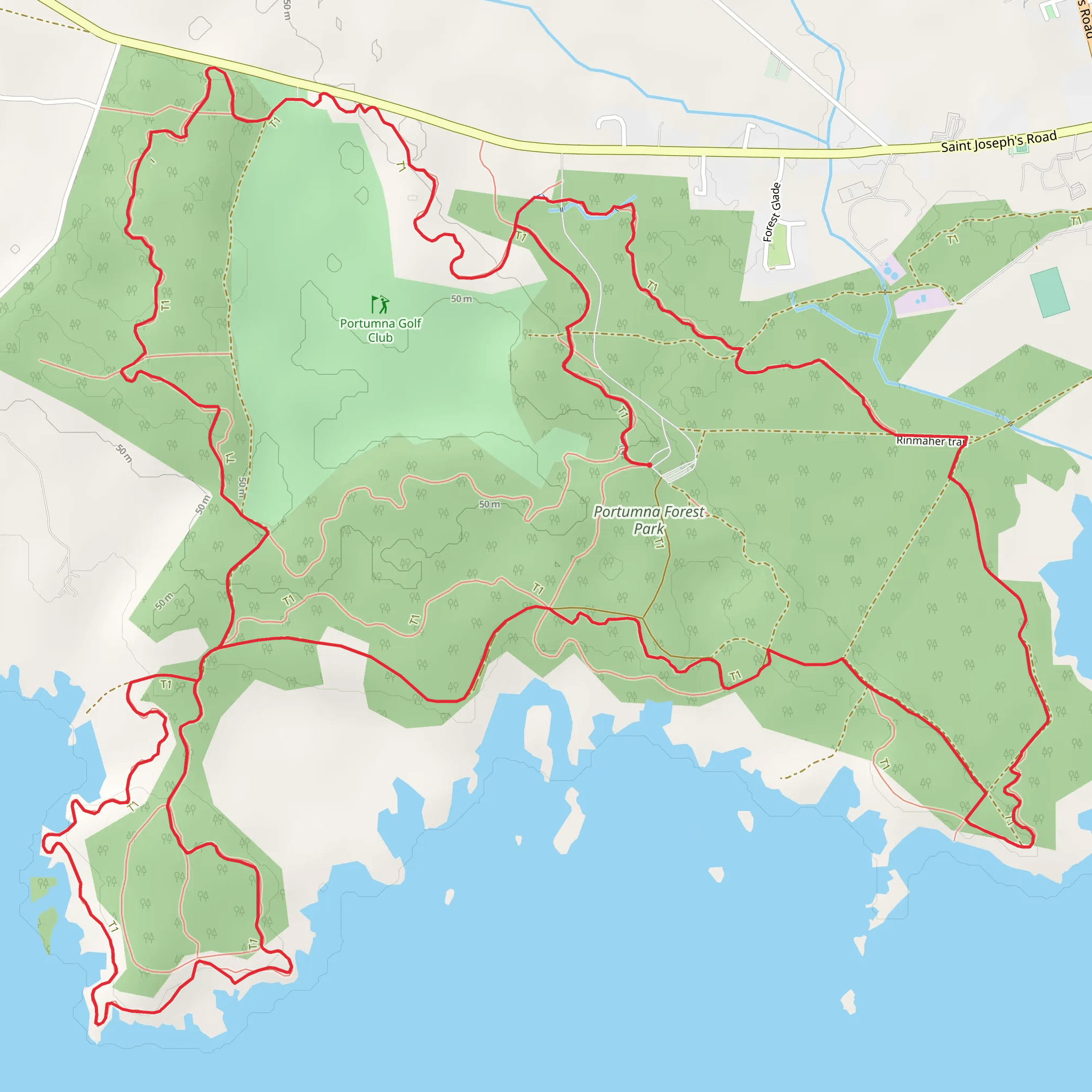 Portumna Forest Park Loop mobile static map