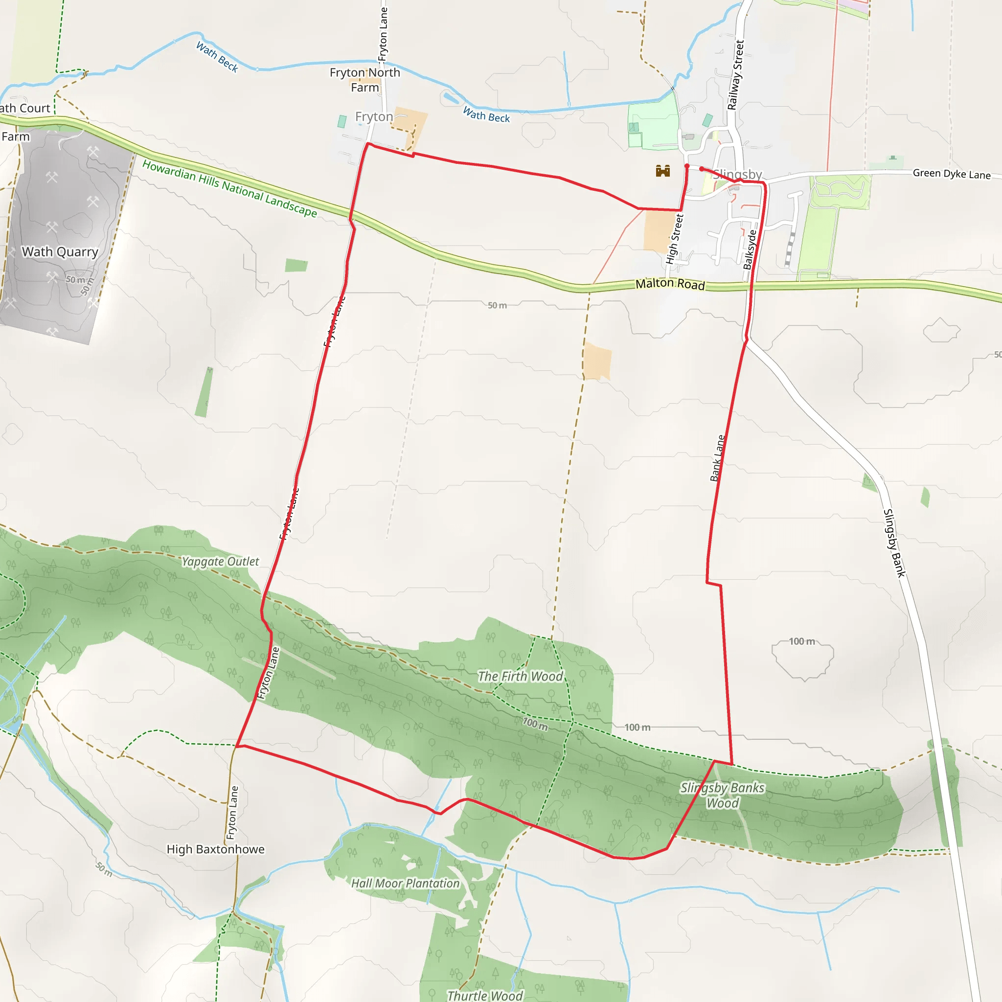 Slingsby Banks Wood mobile static map