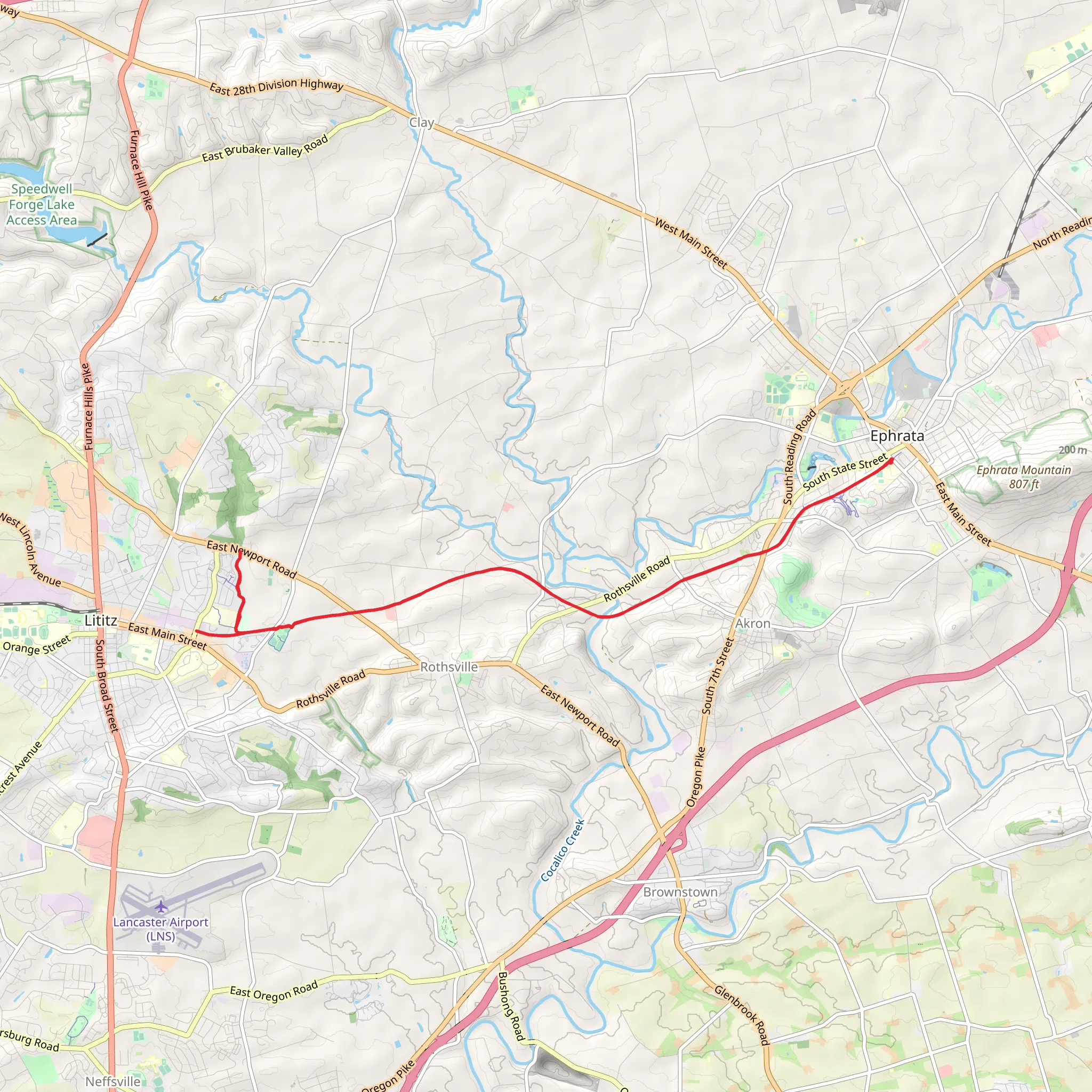 Warwick Ephrita Trail mobile static map