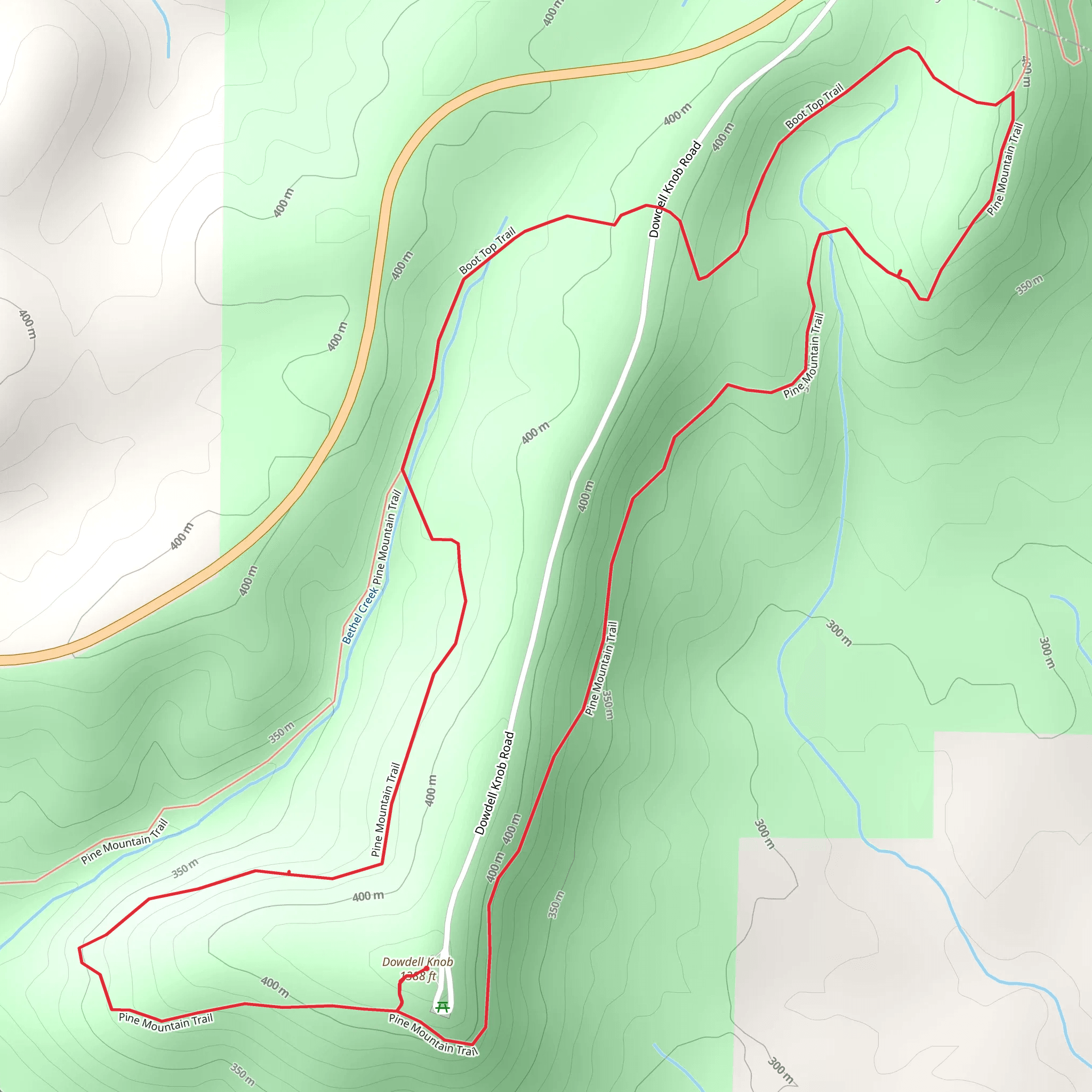Dowdell Knob and Pine Mountain Loop Trail mobile static map