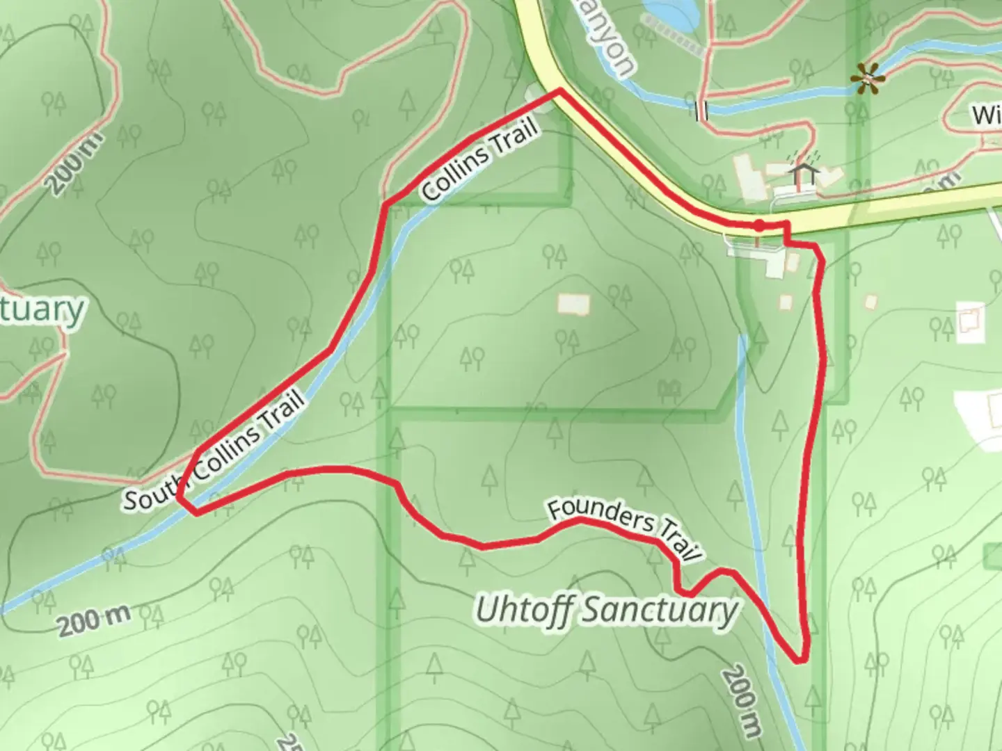 An image depicting the trail Founders Loop Trail and its surrounding area.