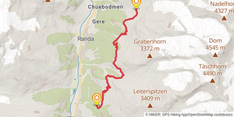 Tour Monte Rosa stage 10 Map