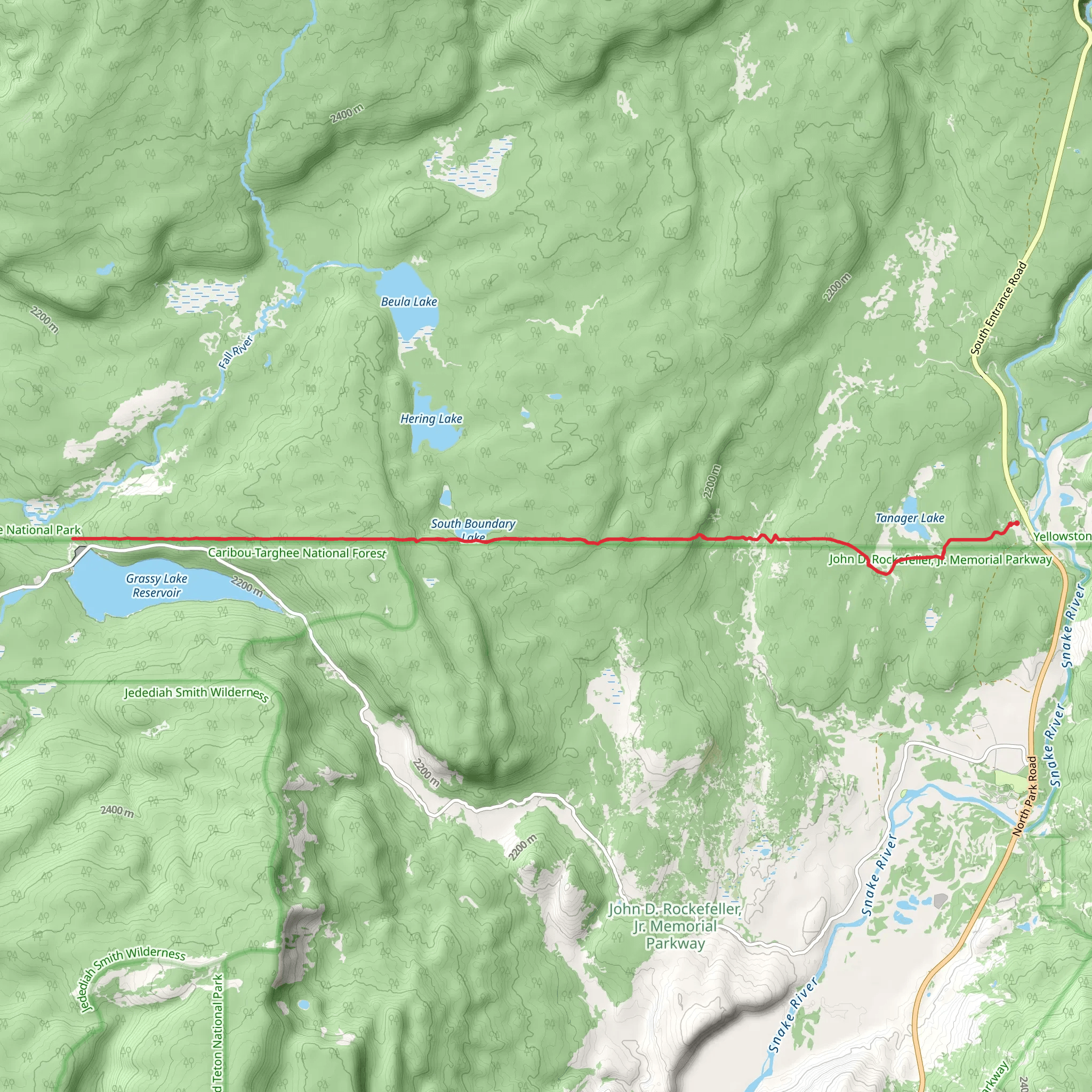 South Boundary Trail - Grassy Lake - South Entrance mobile static map
