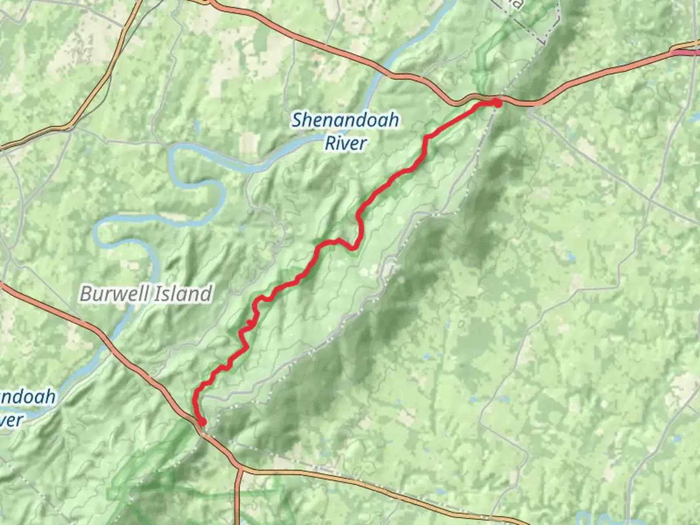 An image depicting the trail Appalachian Trail from Ashby Gap and its surrounding area.