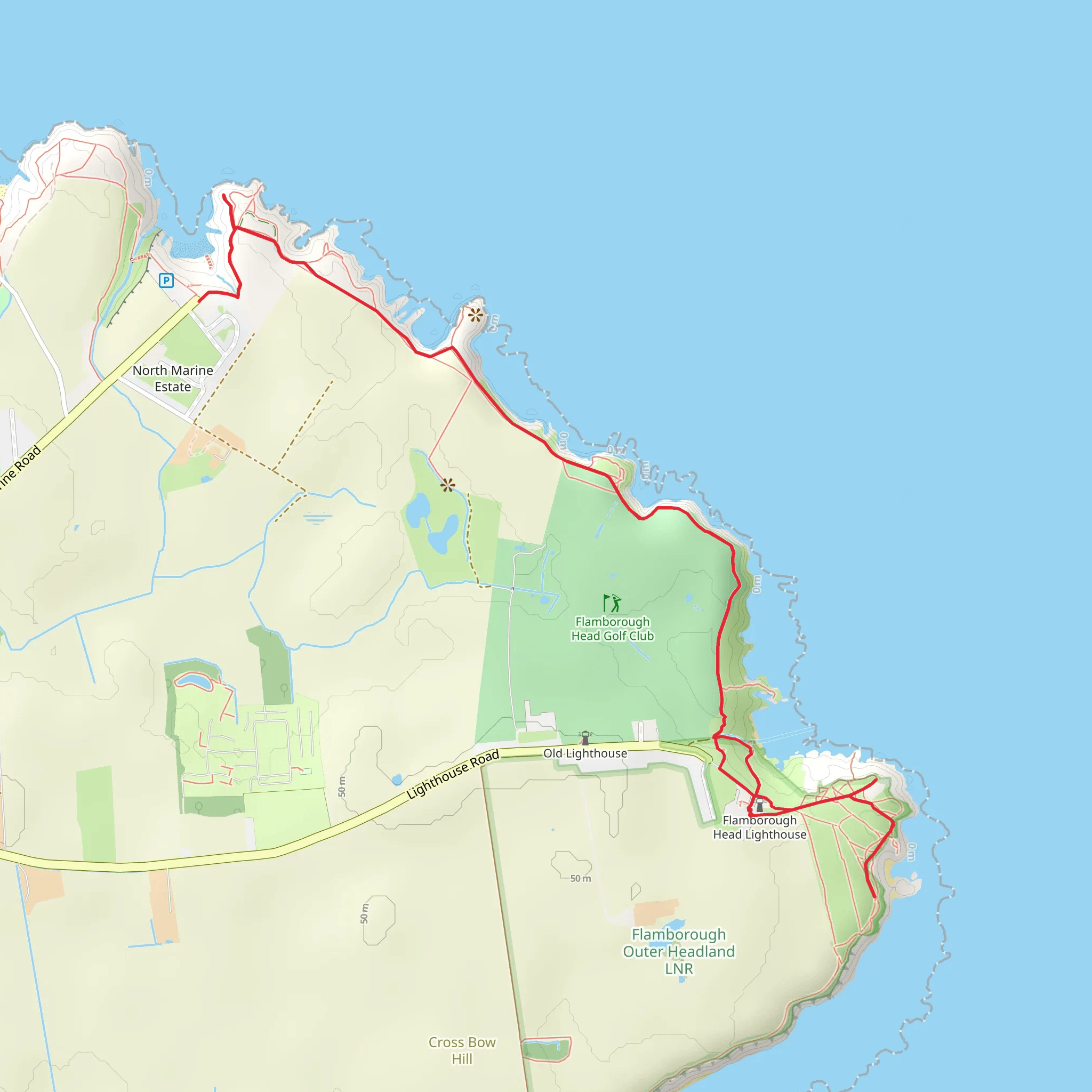 Flamborough to North Landing mobile static map