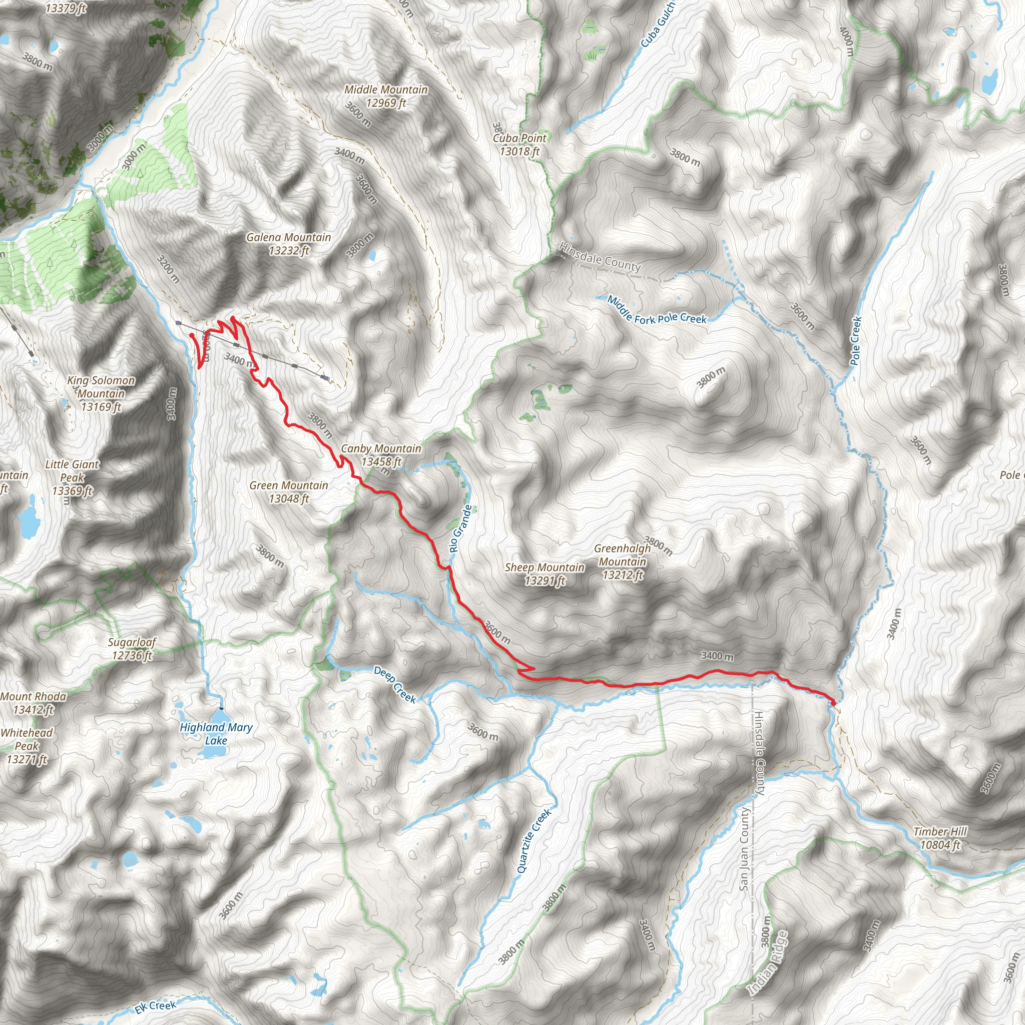 Stony Pass Road mobile static map