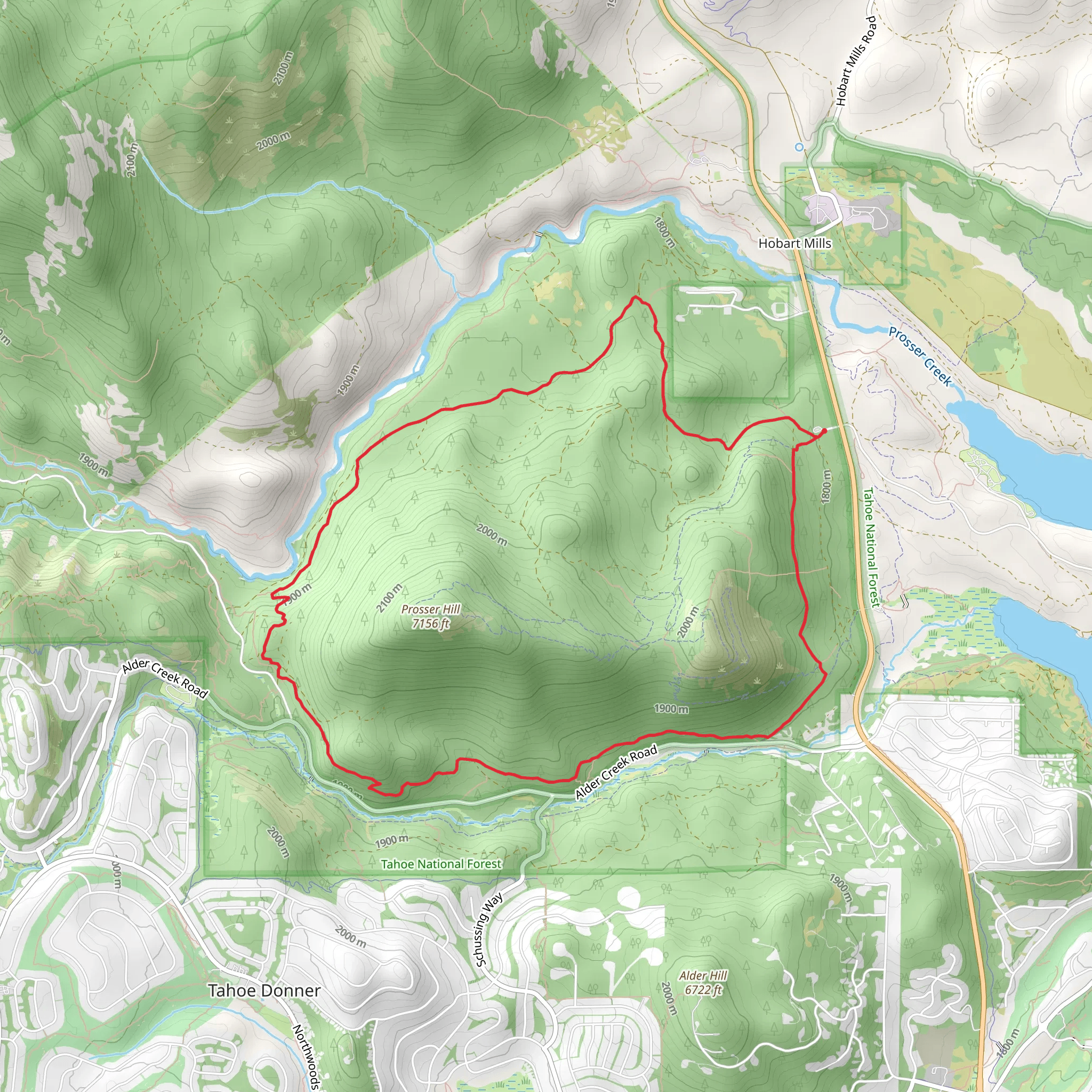Prosser Hill Loop mobile static map