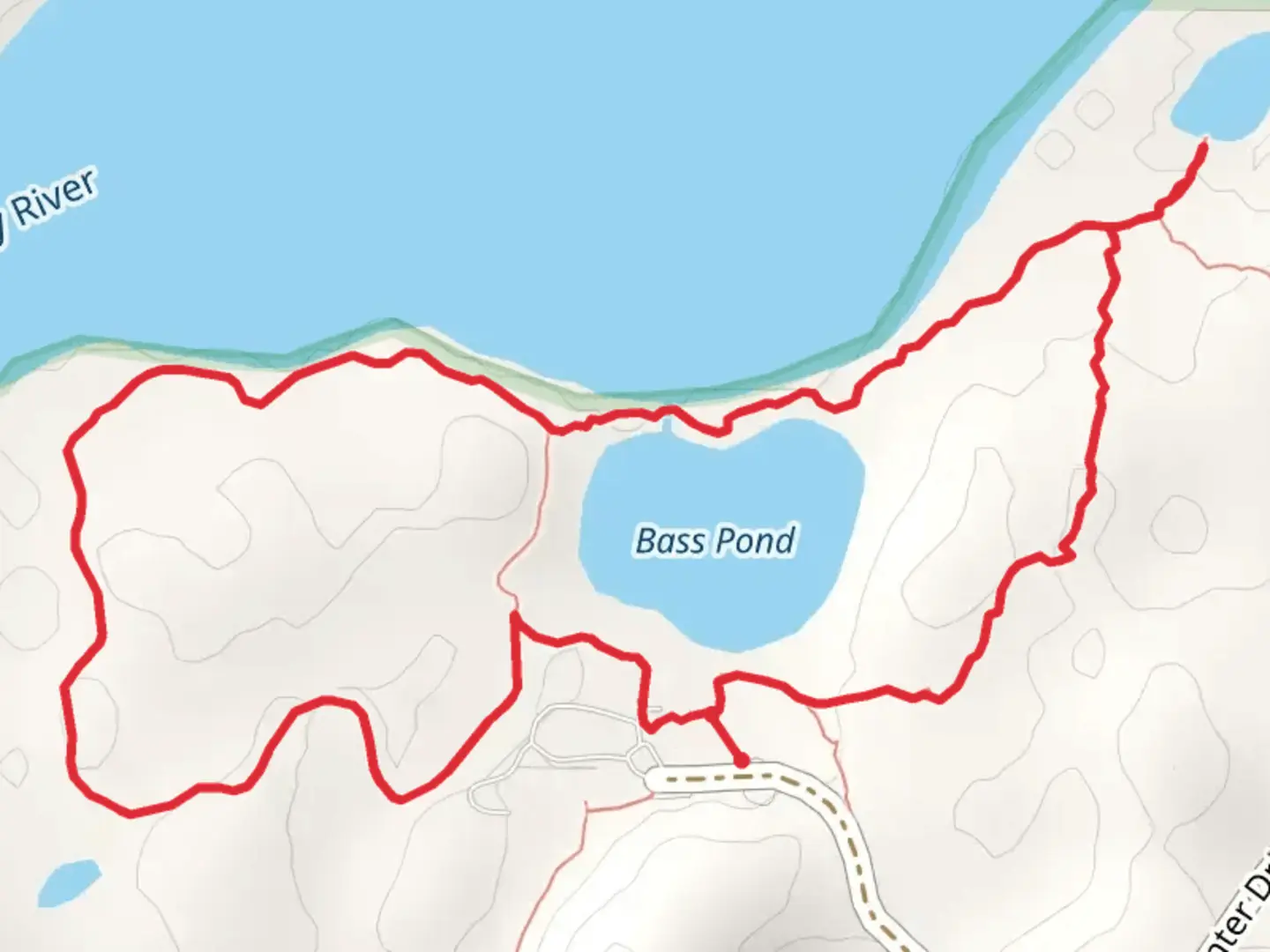 An image depicting the trail Boy River and Bass Pond Loop and its surrounding area.