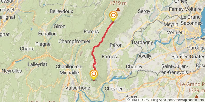 GR 509 - GTJ la Grande Traversée du Jura stage 20 Map