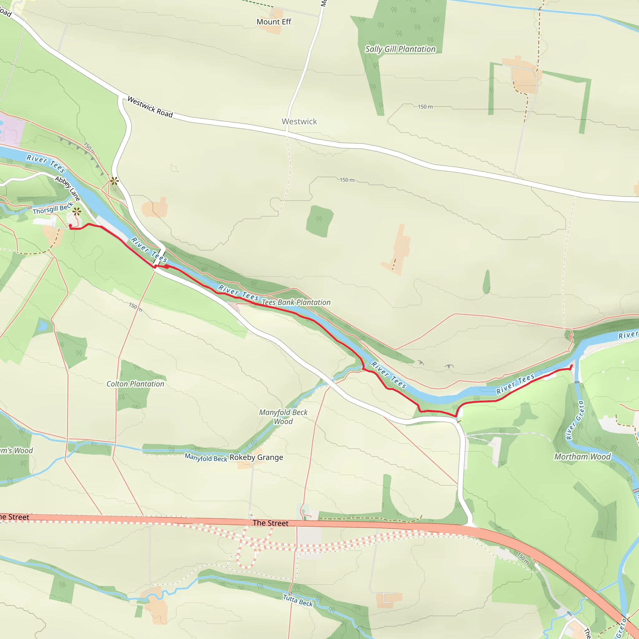 Meeting of the Waters at Barnard Castle mobile static map