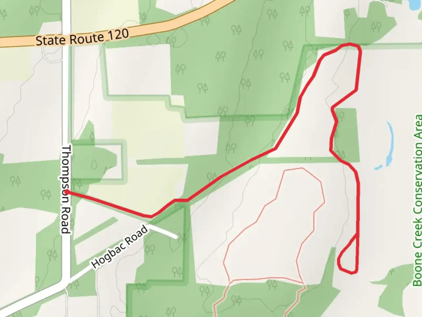 An image depicting the trail Horse Trail Loop and its surrounding area.