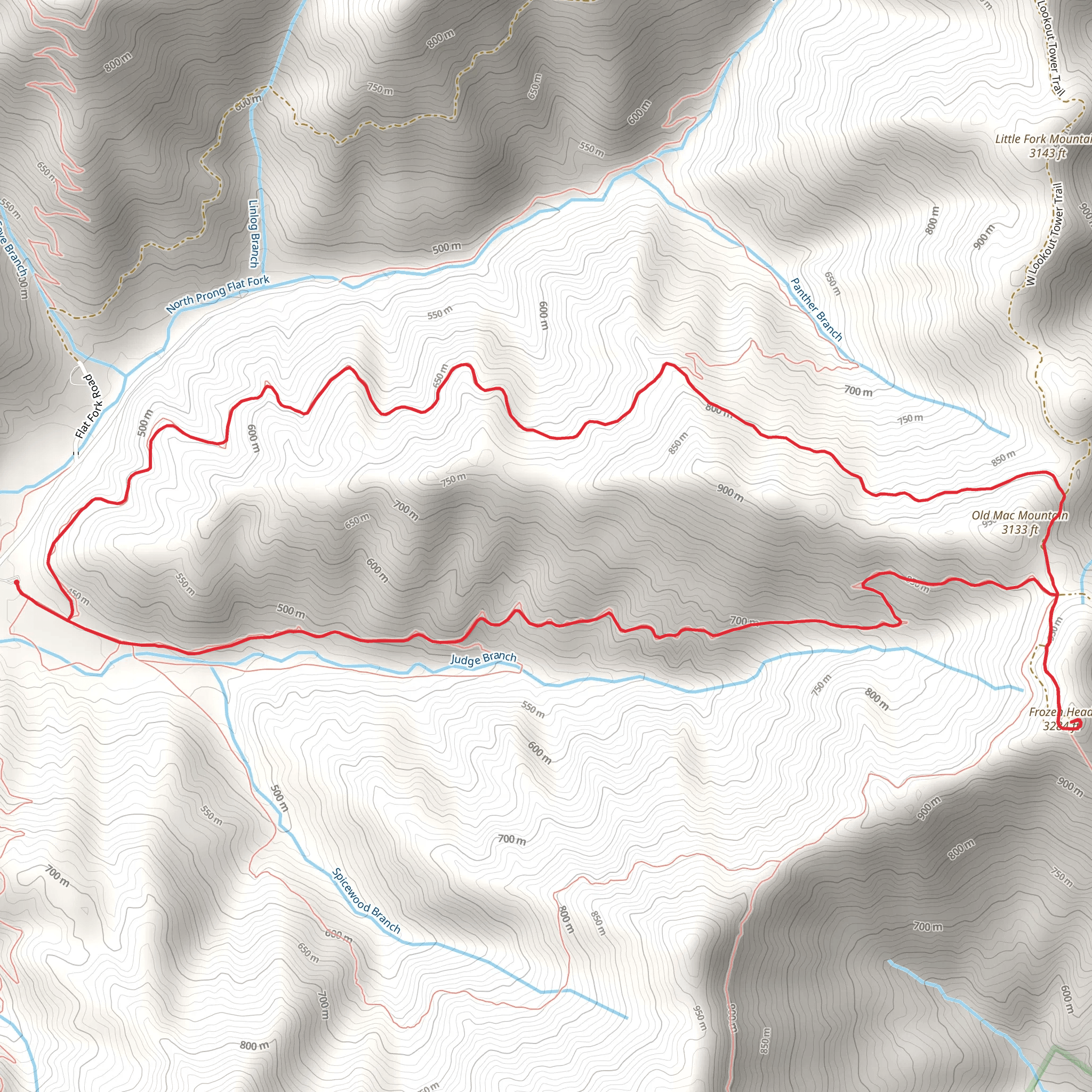 Frozen Head Loop mobile static map
