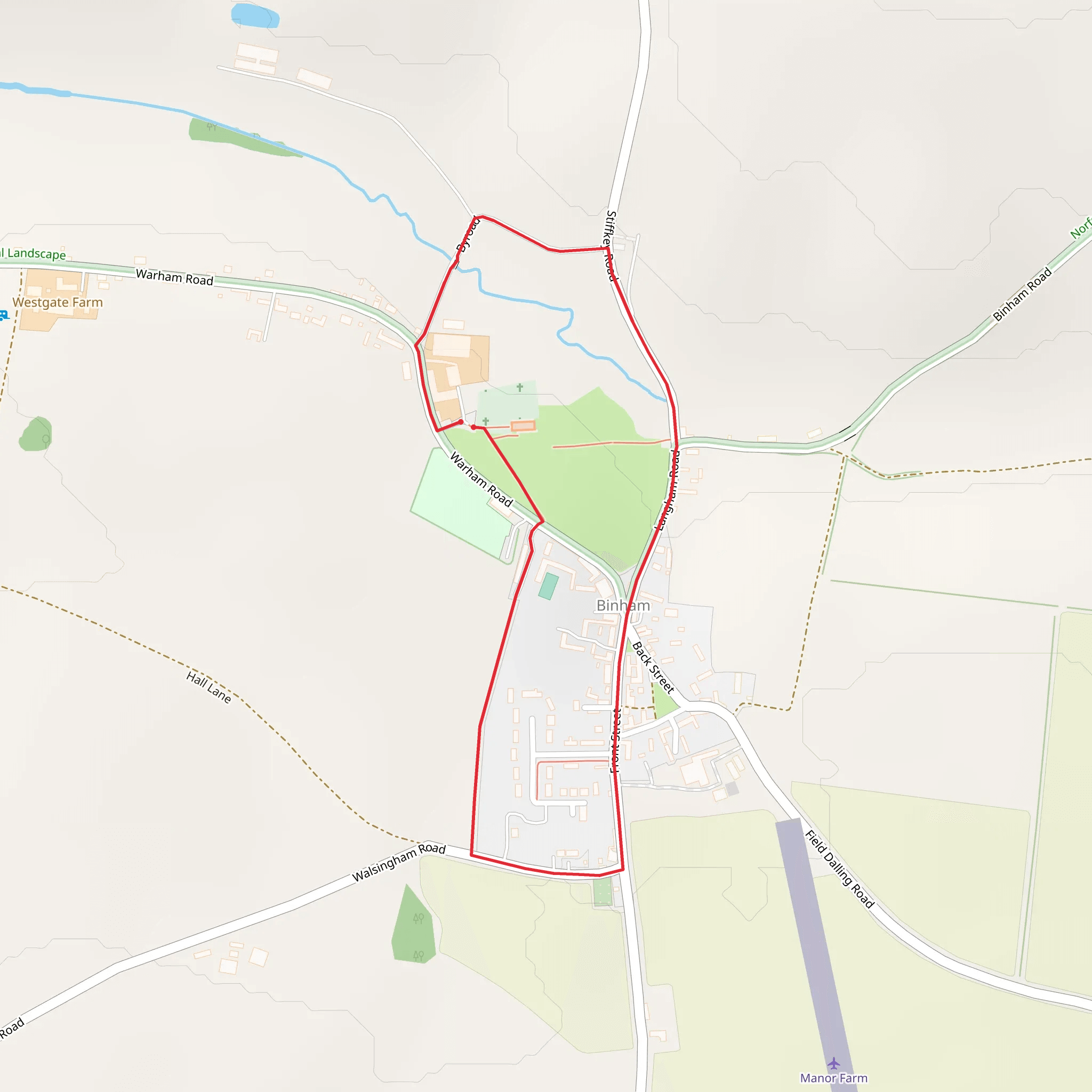 Binham Priory Loop mobile static map
