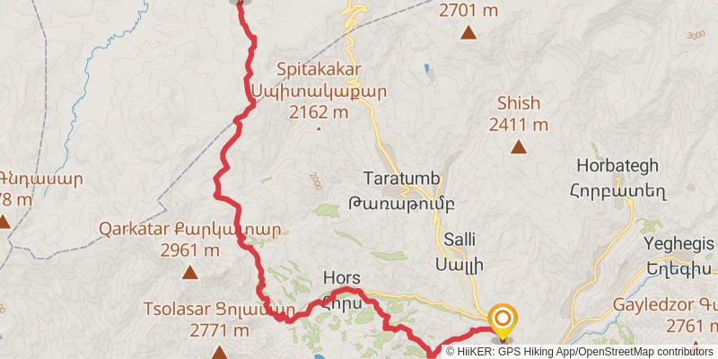 Transcaucasian Trail - Armenia stage 26 Map