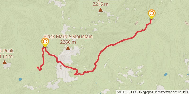 Marble Gap Trail via Canyon Creek Trail stage 2 Map