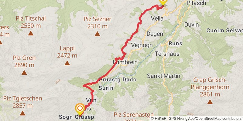 Alpenpässe-Weg stage 4 Map