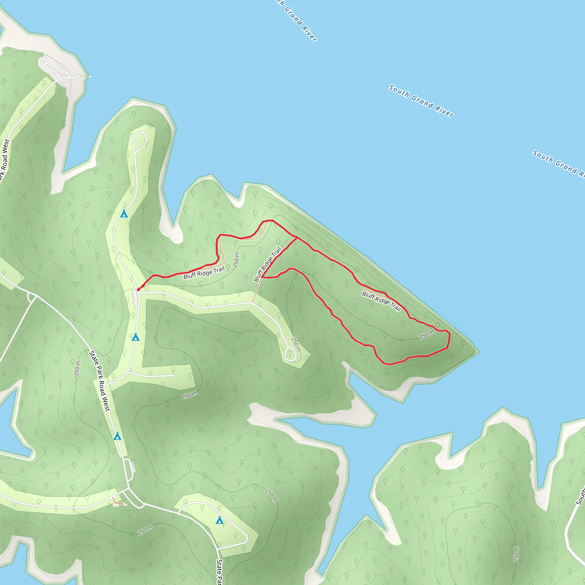 Bluff Ridge Loop Trail mobile static map