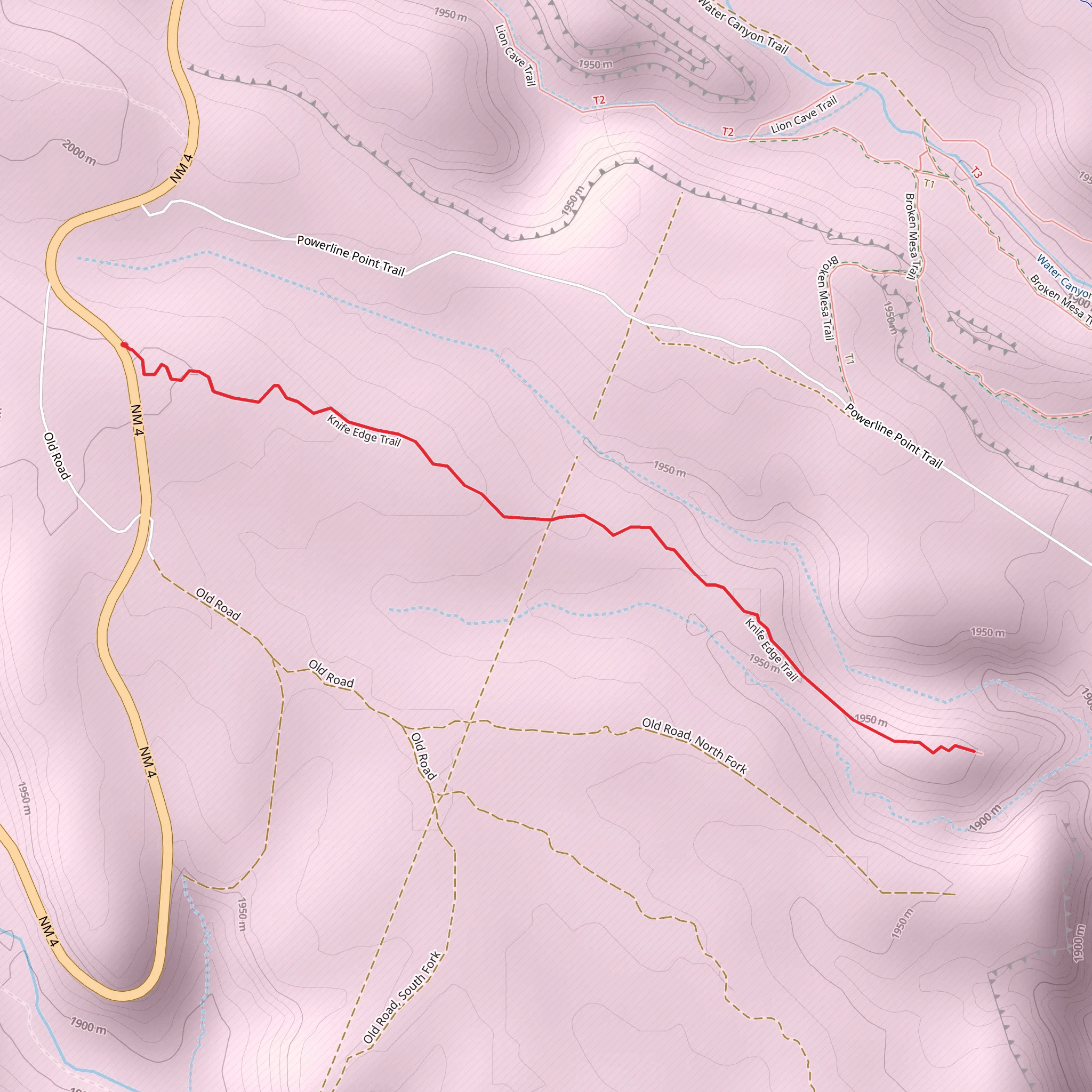 Knife Edge Trail mobile static map