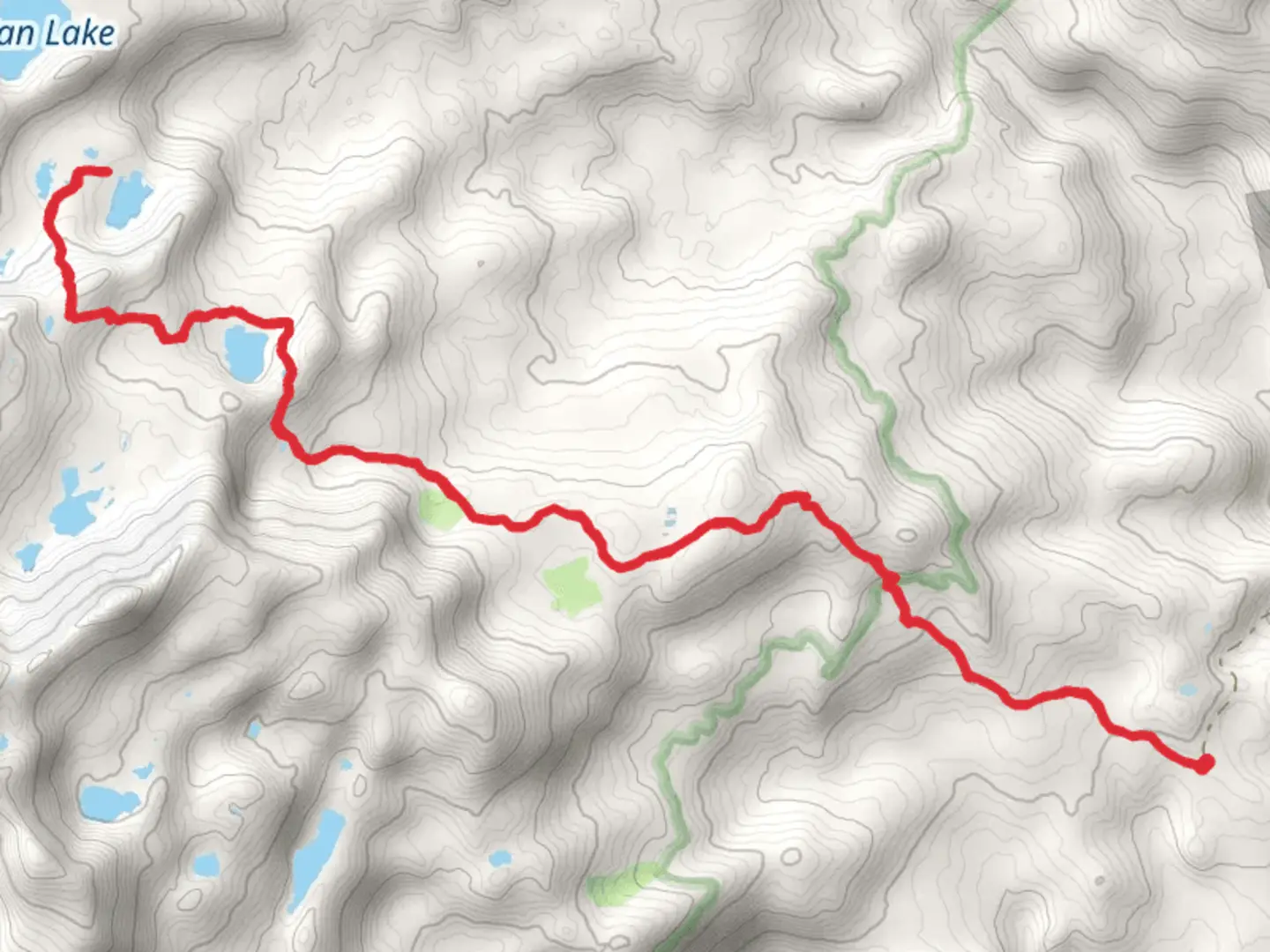 An image depicting the trail Staniford Lake via Theodore Solomons Trail and its surrounding area.