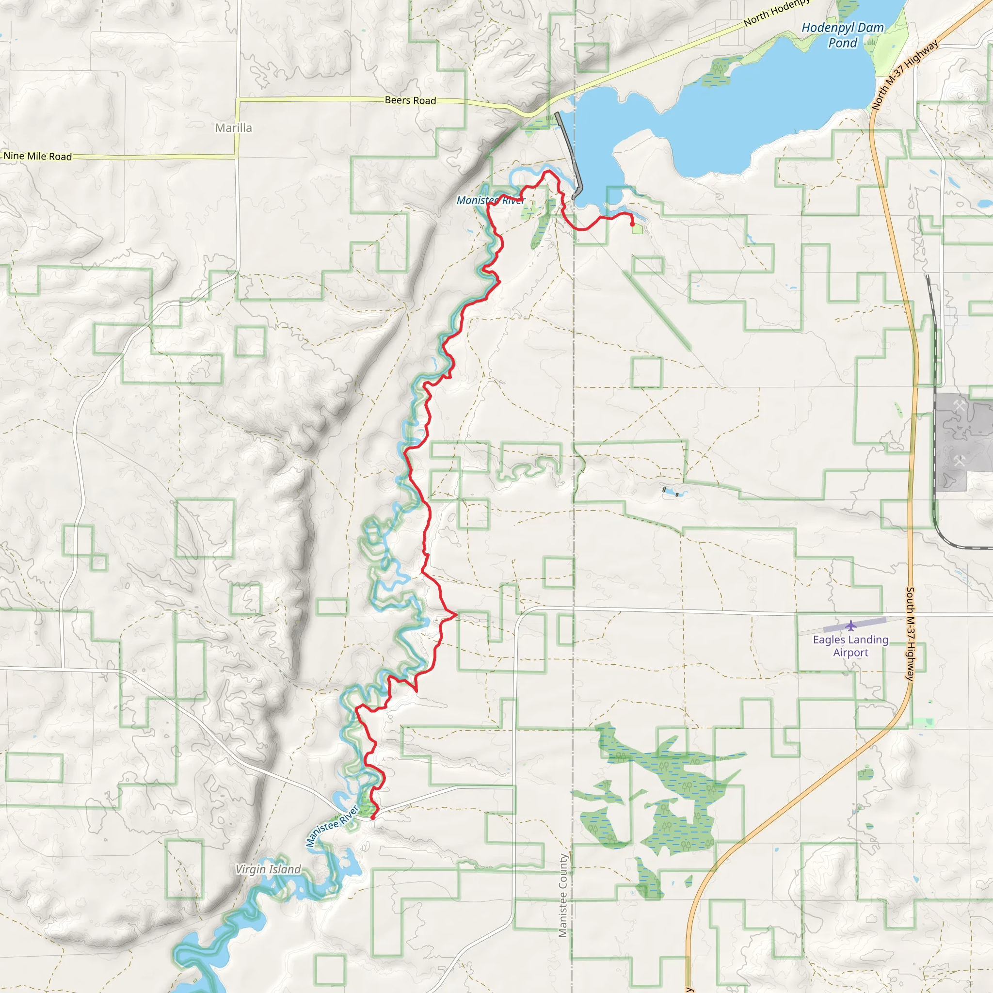 Manistee River Trail - North Coates Highway mobile static map