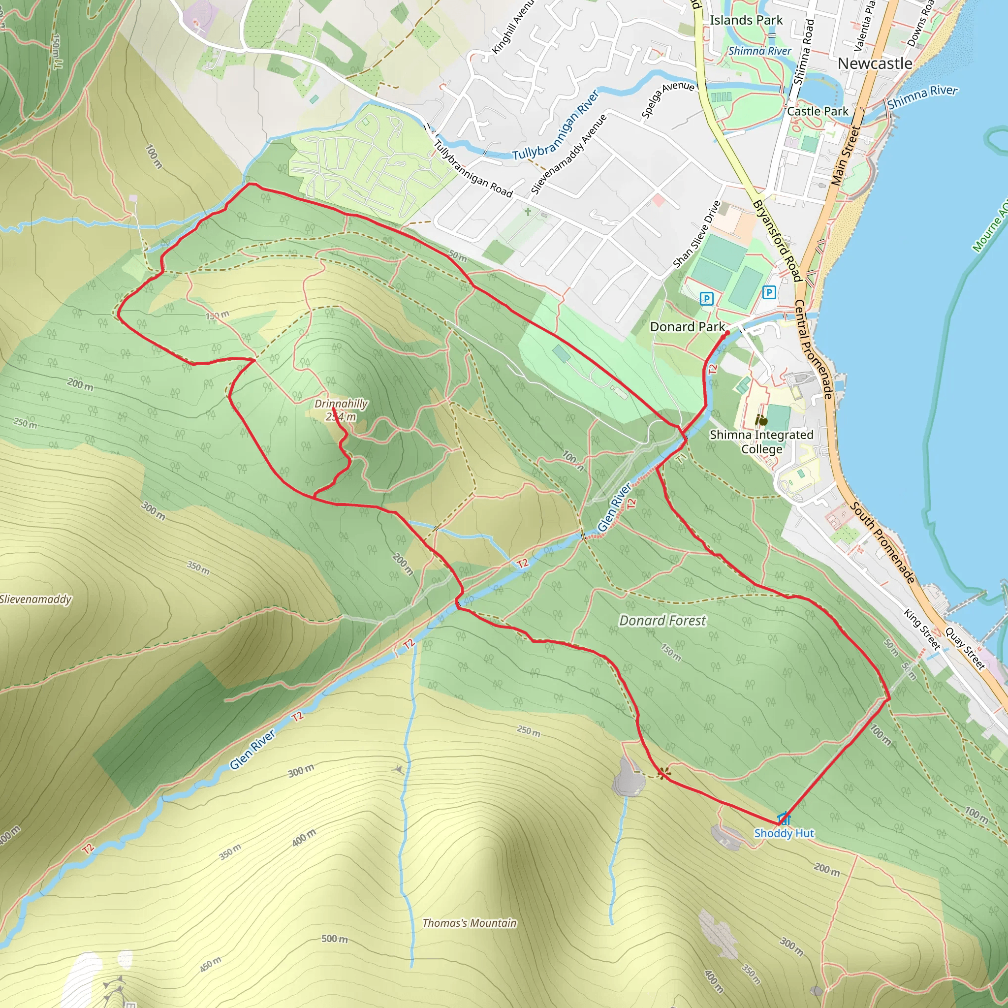 Donard Forest Walk mobile static map