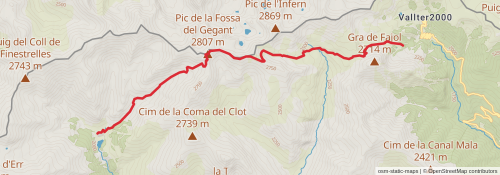 GR 11 Senda Pirenaica Cataluña stage 18 Map