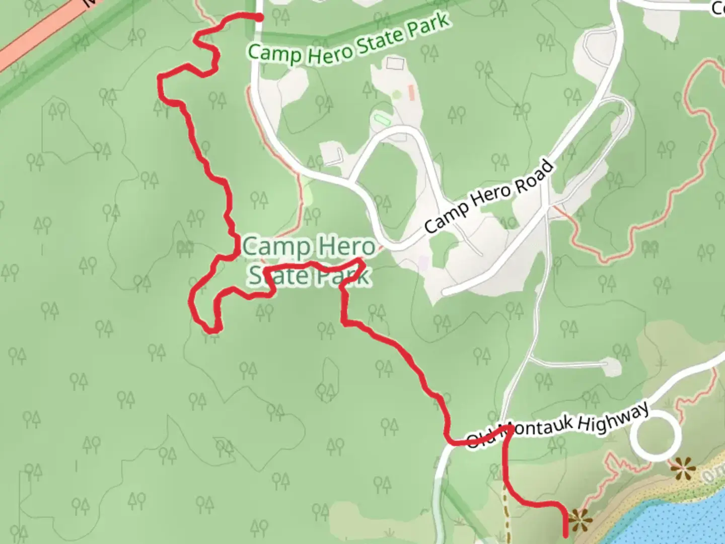 An image depicting the trail Paumanok Path and its surrounding area.