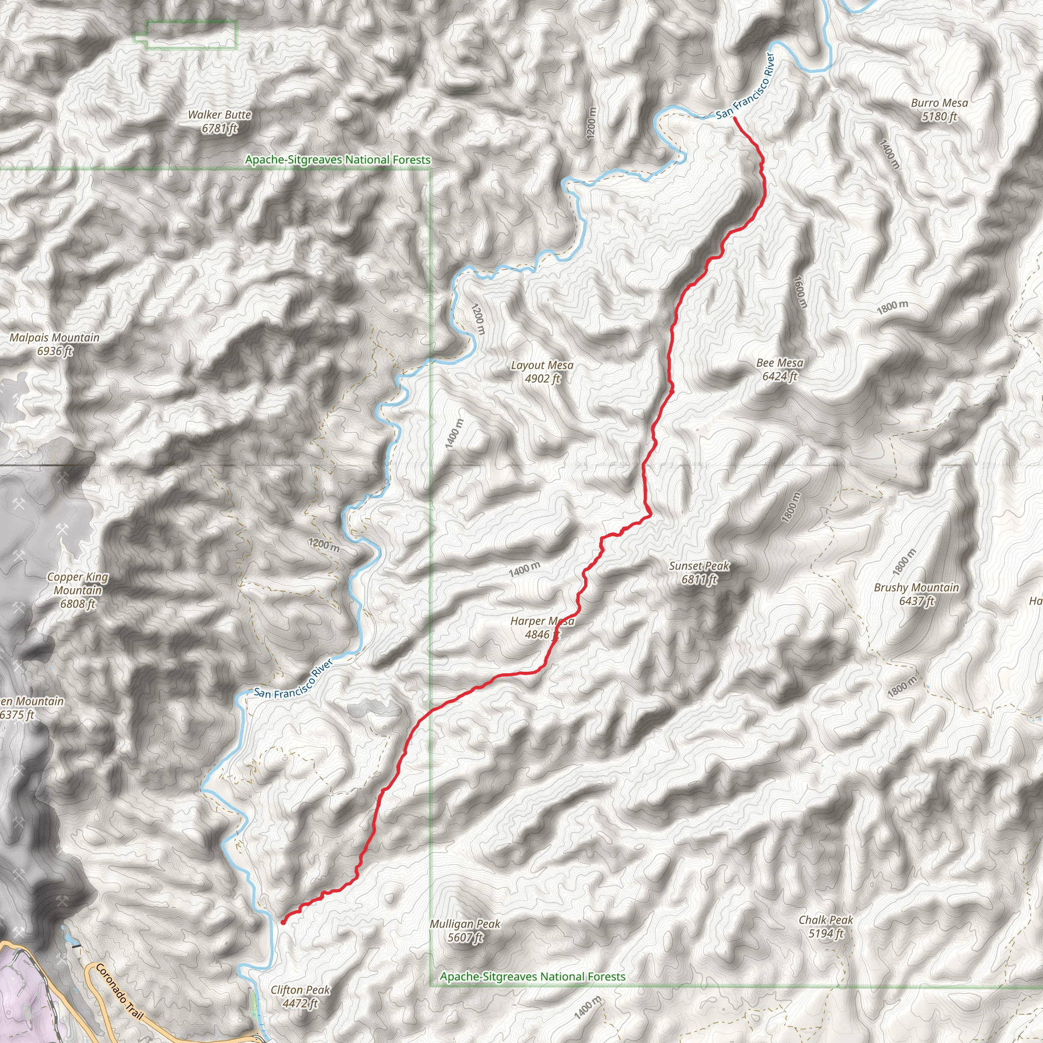 Hickey Springs Trail mobile static map