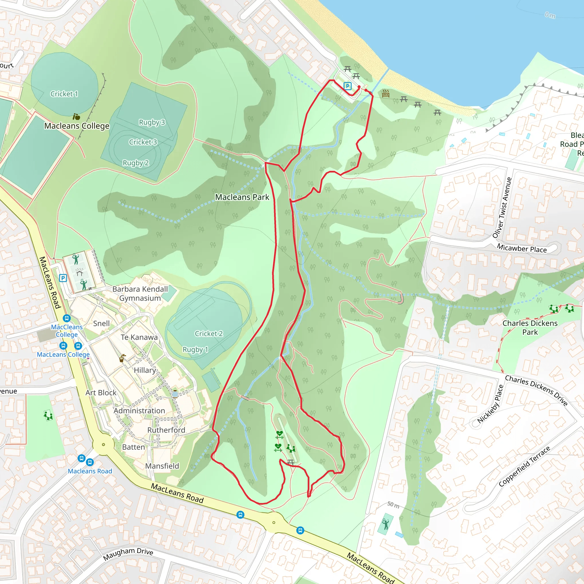 Macleans Park Loop mobile static map