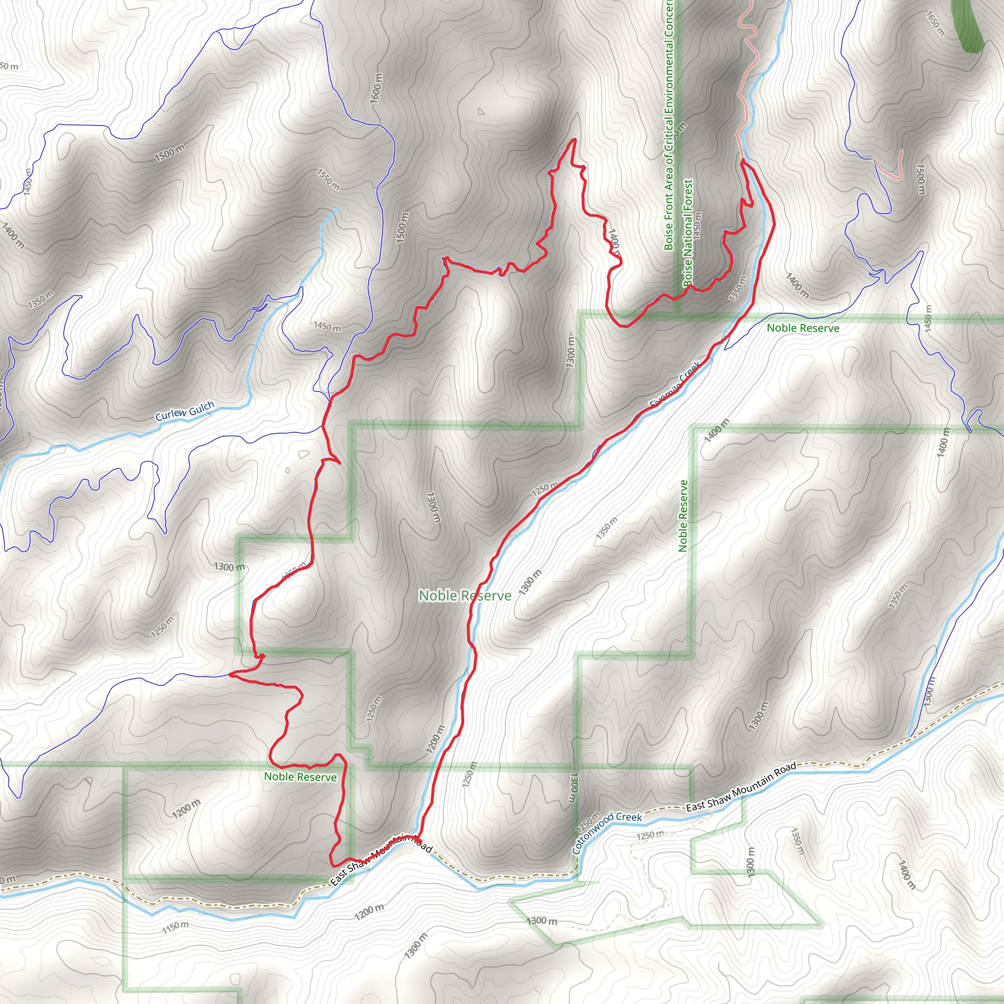 Five Mile Gulch, Watchman and Three Bears Loop mobile static map
