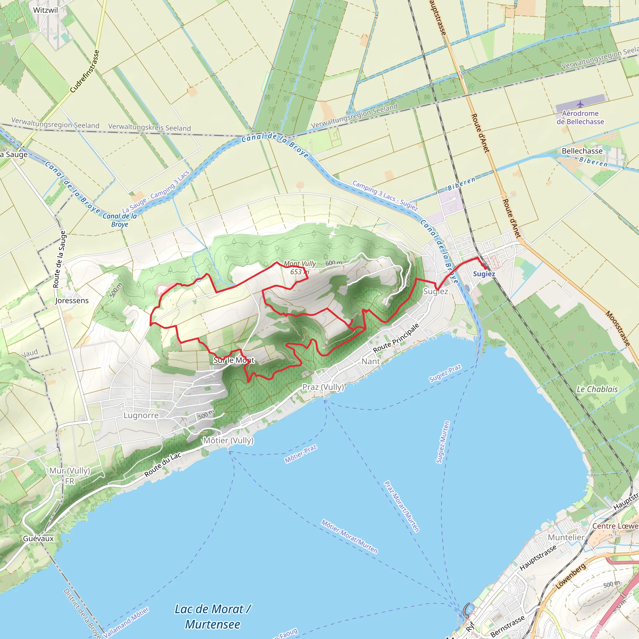 Sentier historique du Vully mobile static map