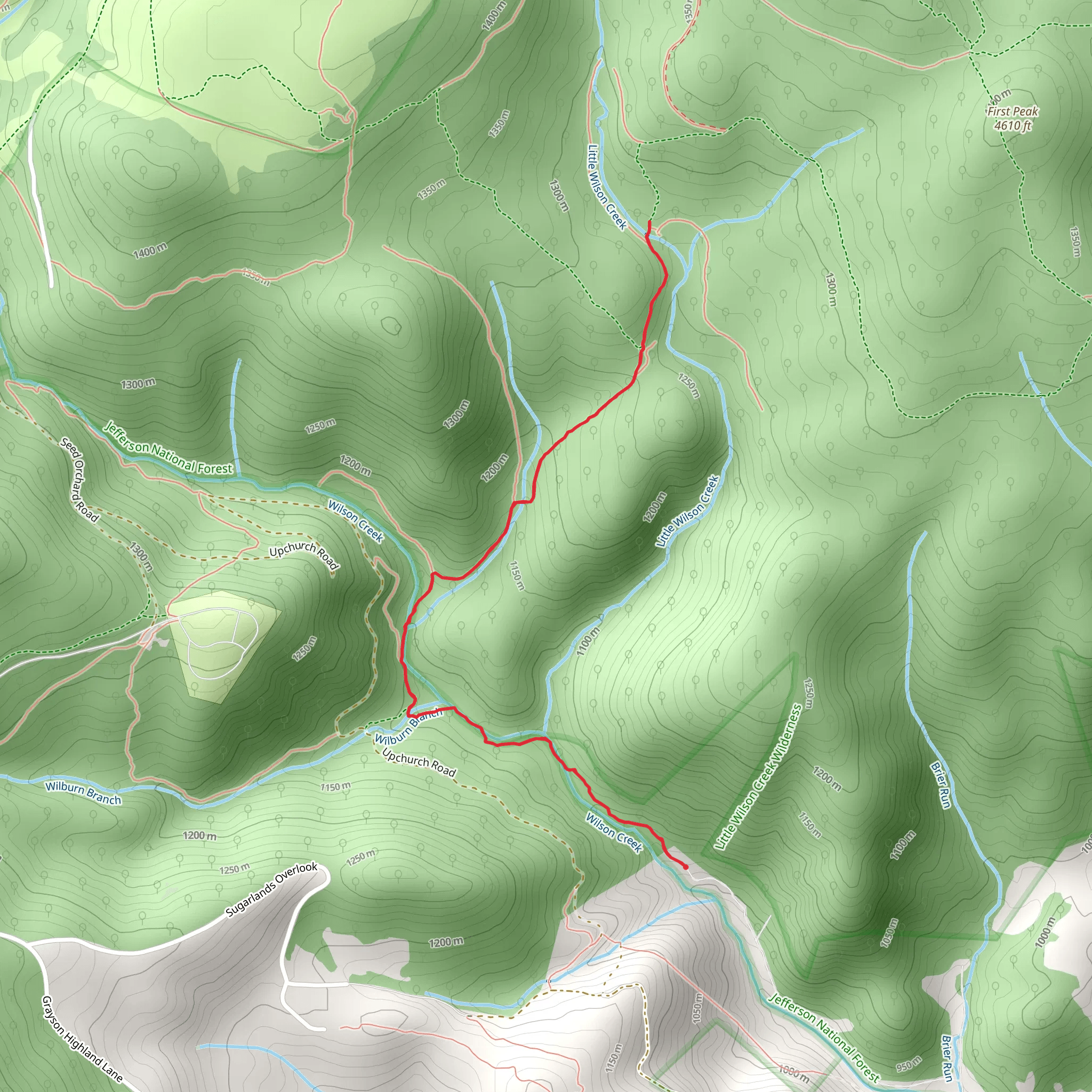 Big Wilson Creek and Kabel Trail mobile static map