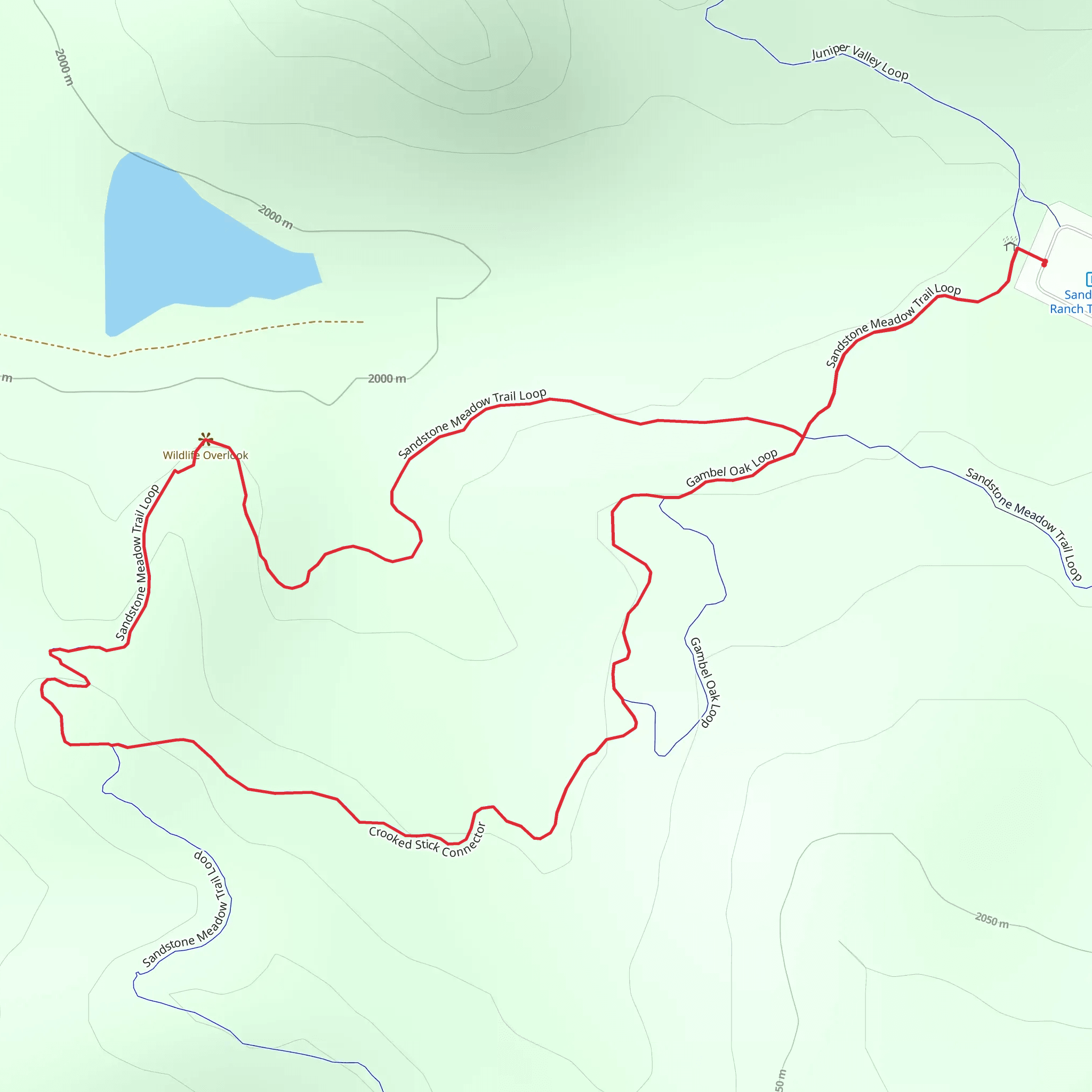 Gamble Oak and Sandstone Meadow Loop Trail mobile static map