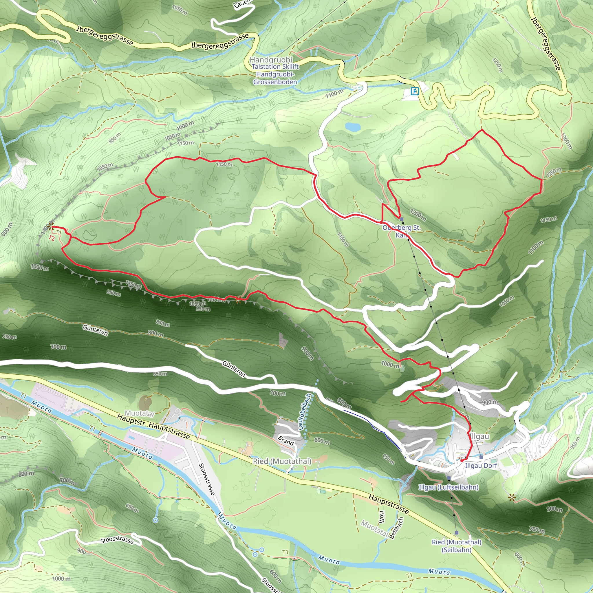 Aussicht Wander-Walkingtrail Illgau mobile static map