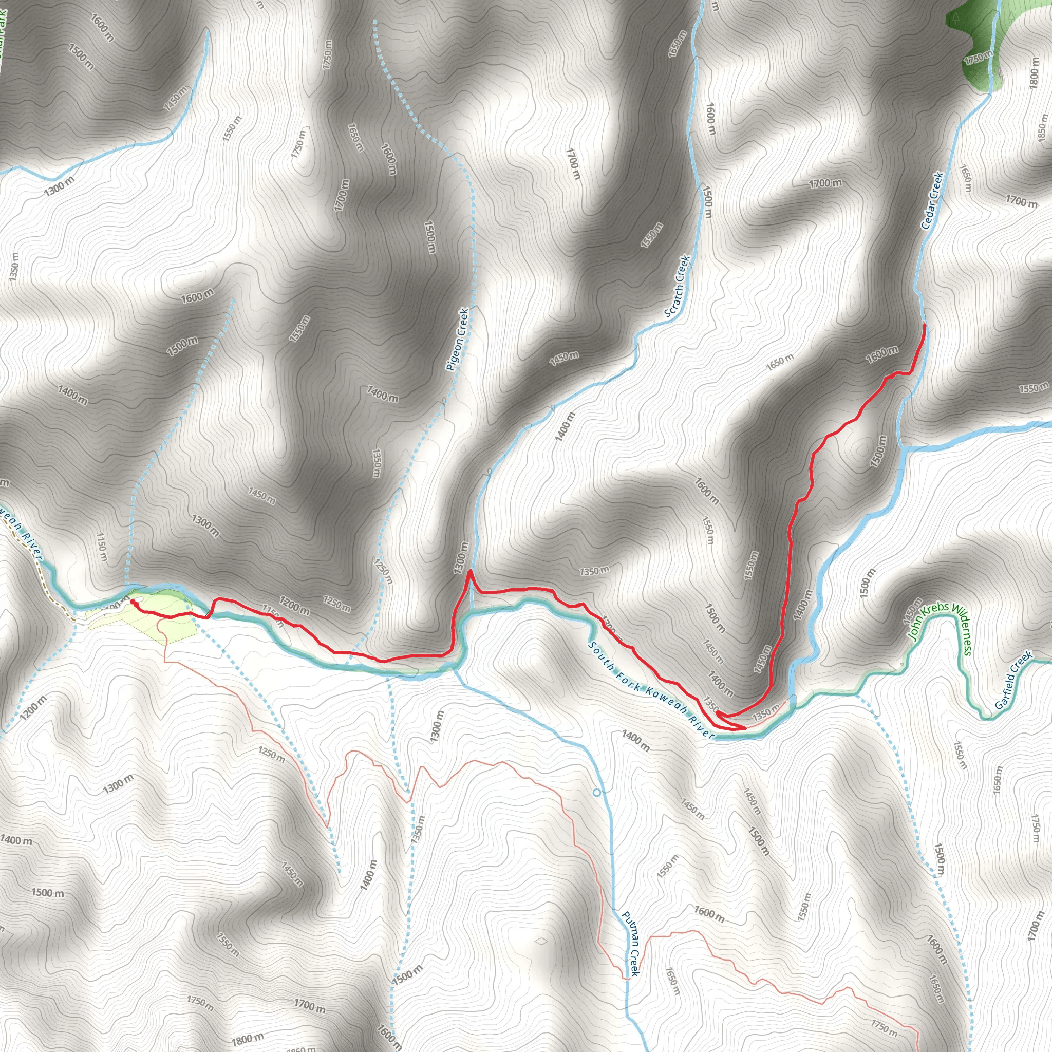Whiskey Log Trail via Ladybug Trail mobile static map