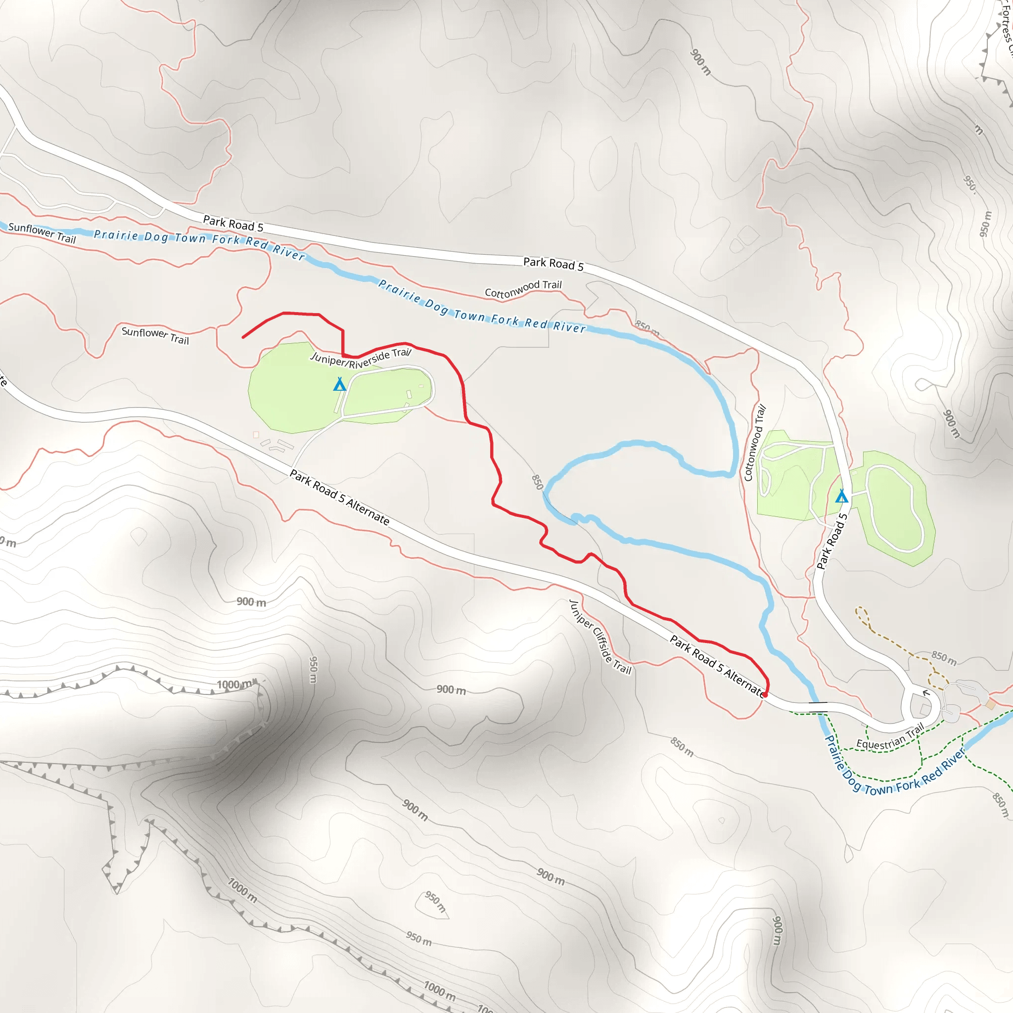 Juniper-Riverside Trail mobile static map