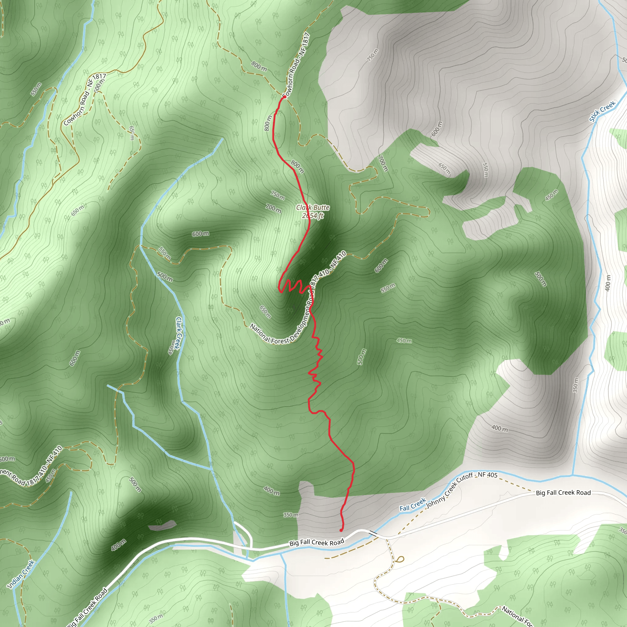 Clark Butte Trail mobile static map