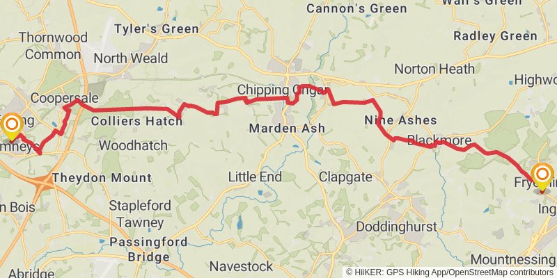 London Green Belt Way stage 10 Map