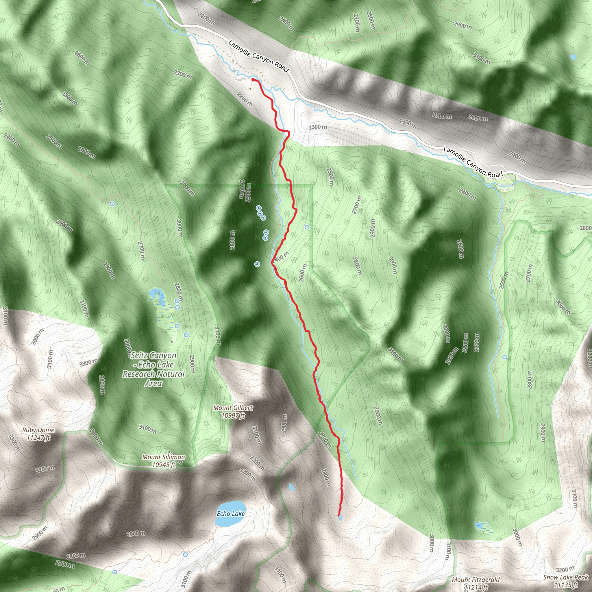 Right Fork Lamoille Trail mobile static map