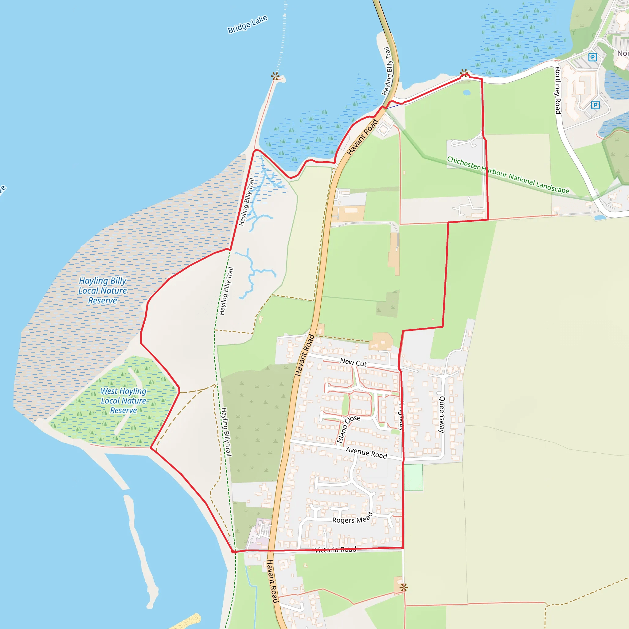 West Hayling Nature Reserve Loop mobile static map